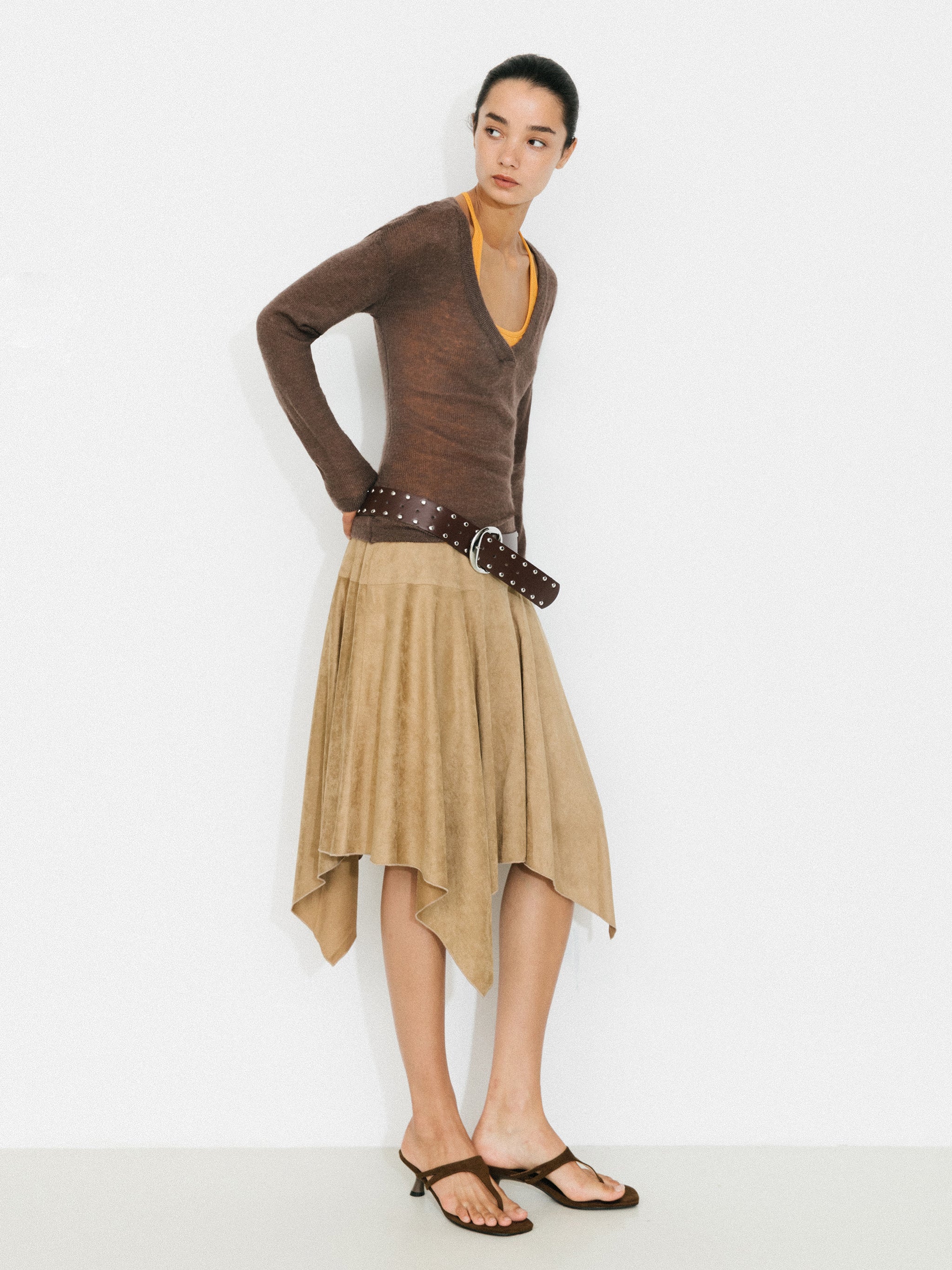 V-Neck Semi-Sheer Loose-Fit Knit Cover-Up-9