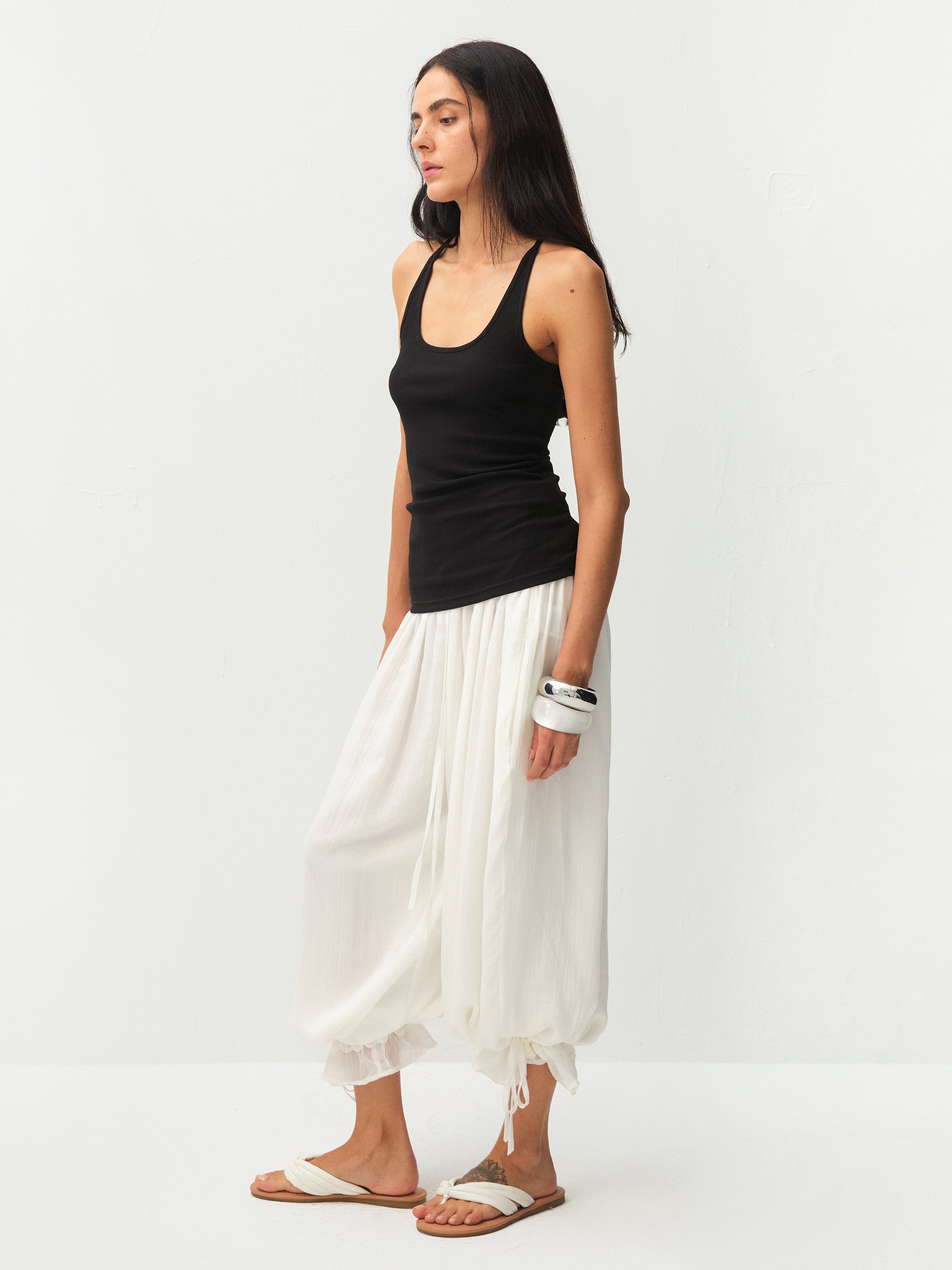 CUBIC  Lyocell Lace Ruffled  Balloon Pants-5