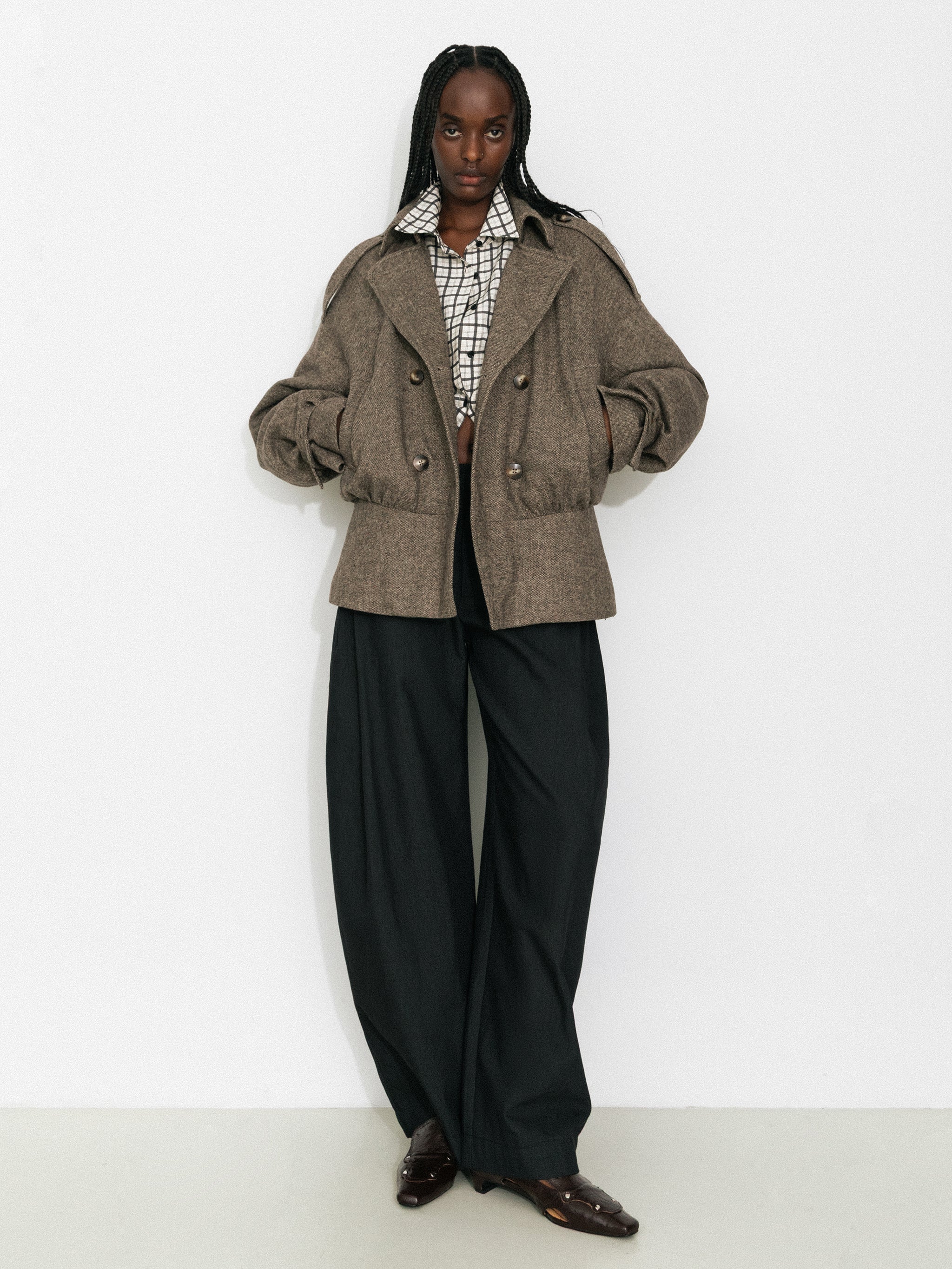 Double-Breasted Wool Blend Coat-6