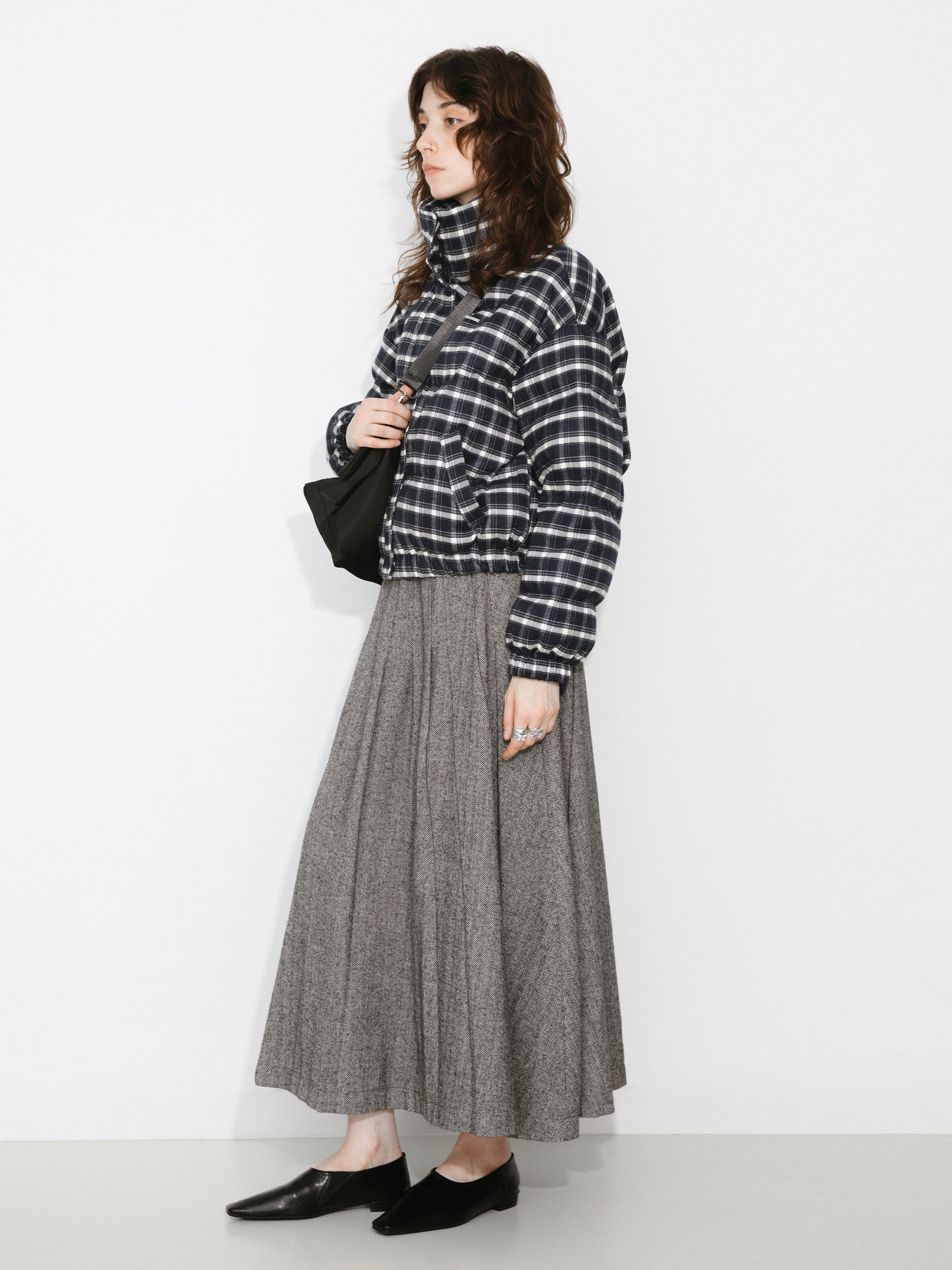 Gray Pleated Maxi Skirt-5