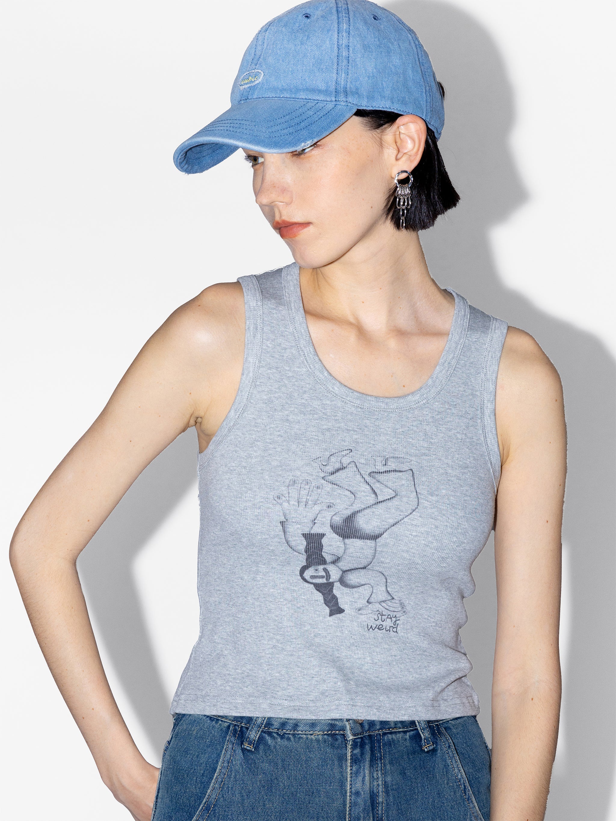 Denim Cubic Cap-6