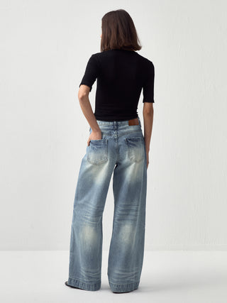 CUBIC Vintage Low-Rise Wide-Leg Jeans