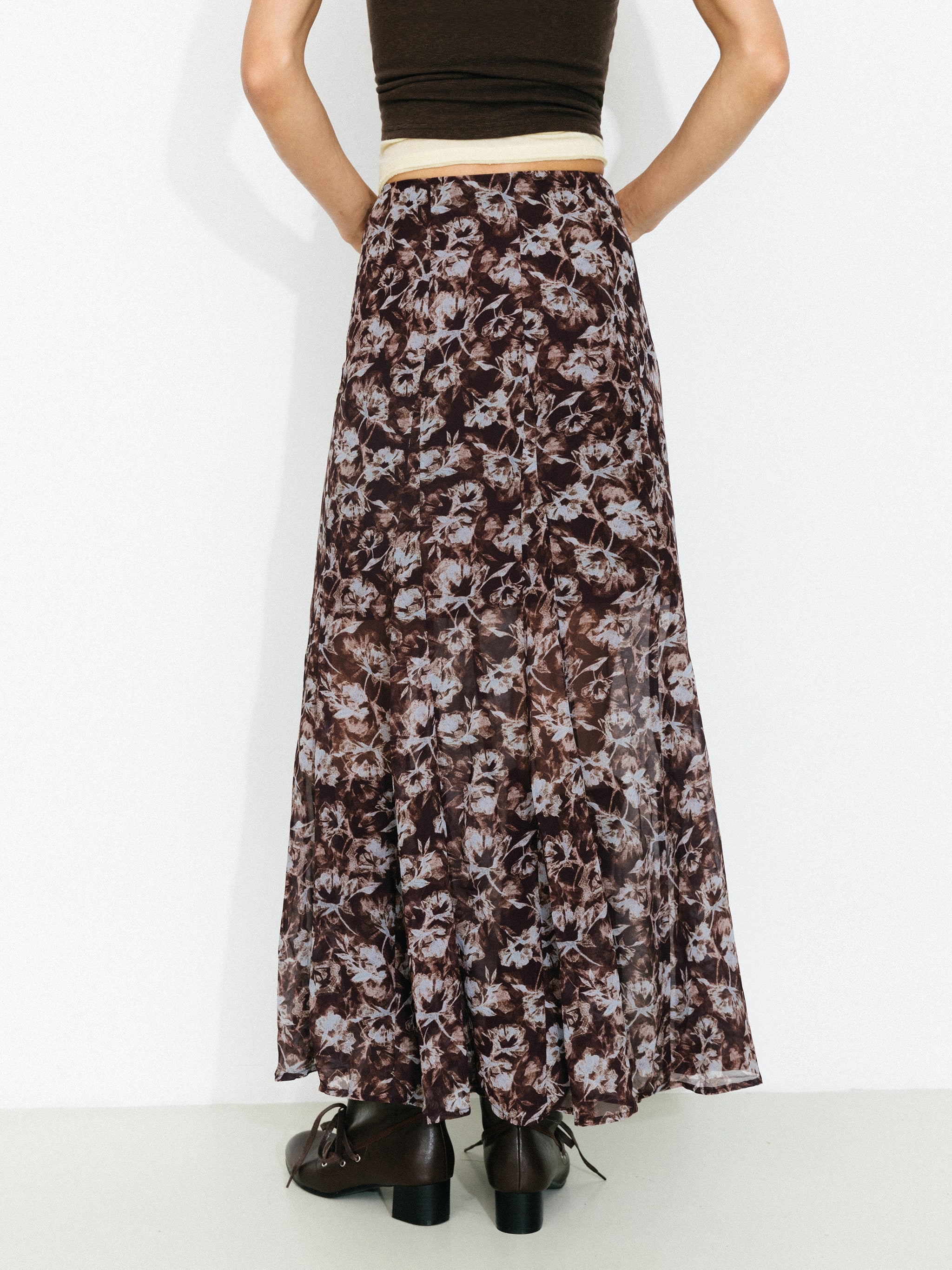 Floral A-Line Maxi Skirt-6