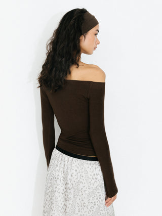 C by CUBIC One-Shoulder Slim-Fit Long-Sleeve Top