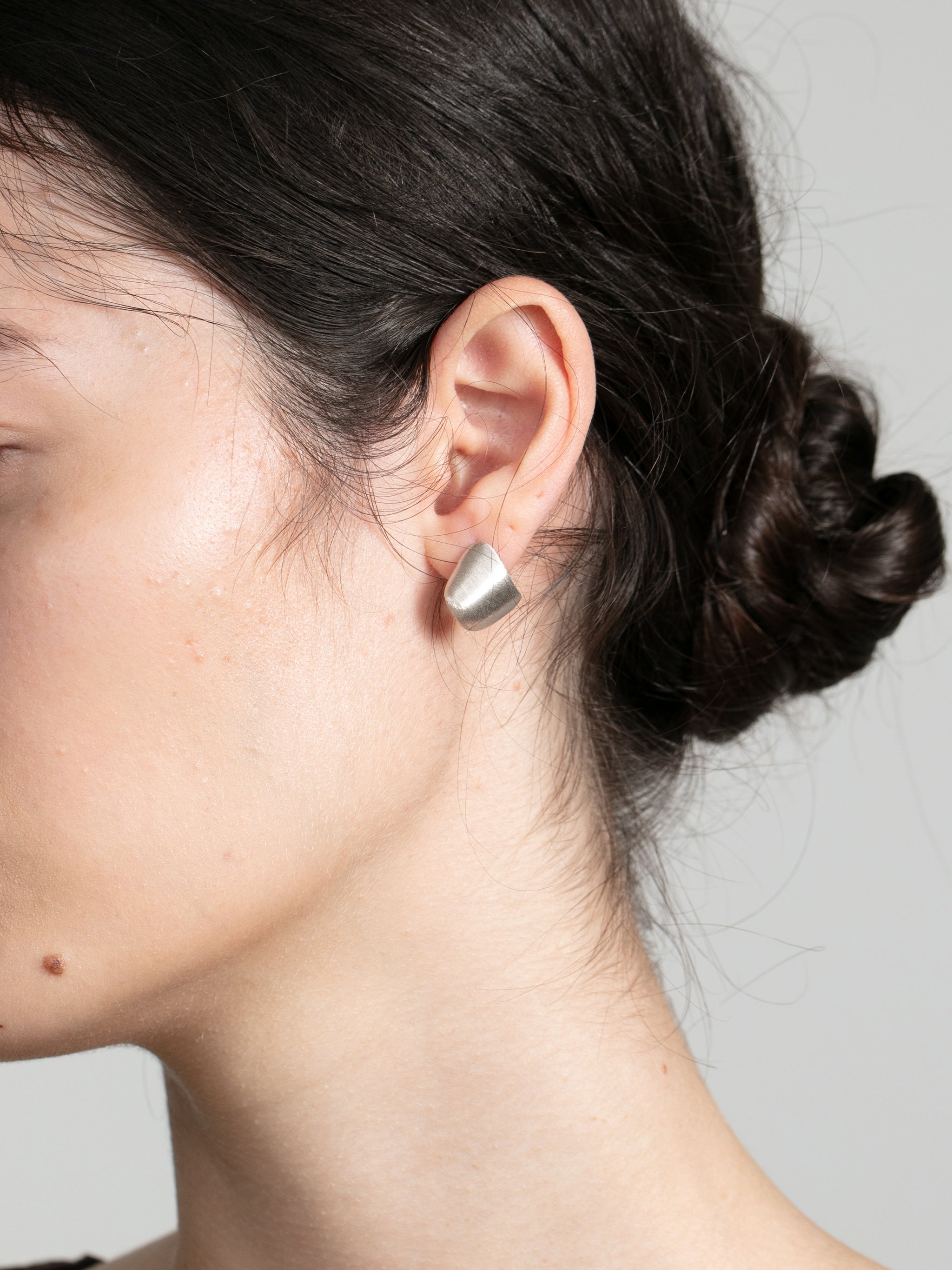 Brushed Matte Half-Hoop Earrings-6