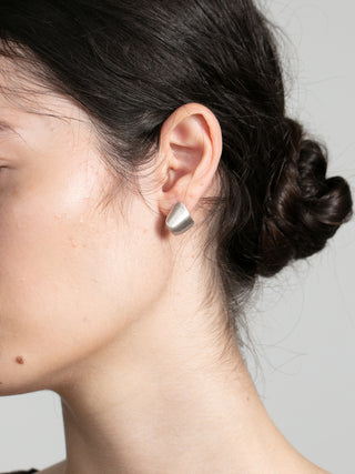 Brushed Matte Half-Hoop Earrings