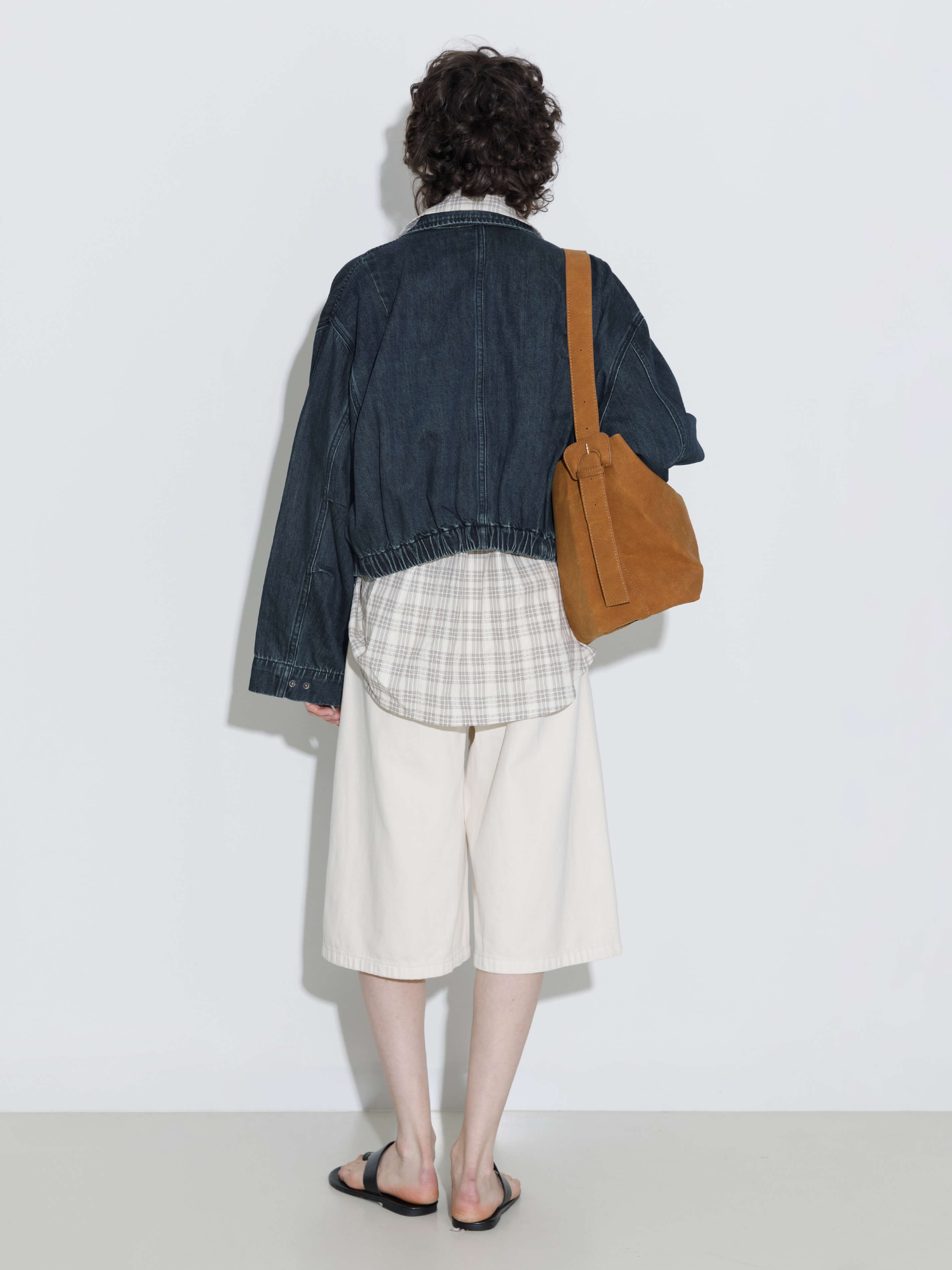 ONE BY CUBIC Funnel Neck Denim Jacket-8