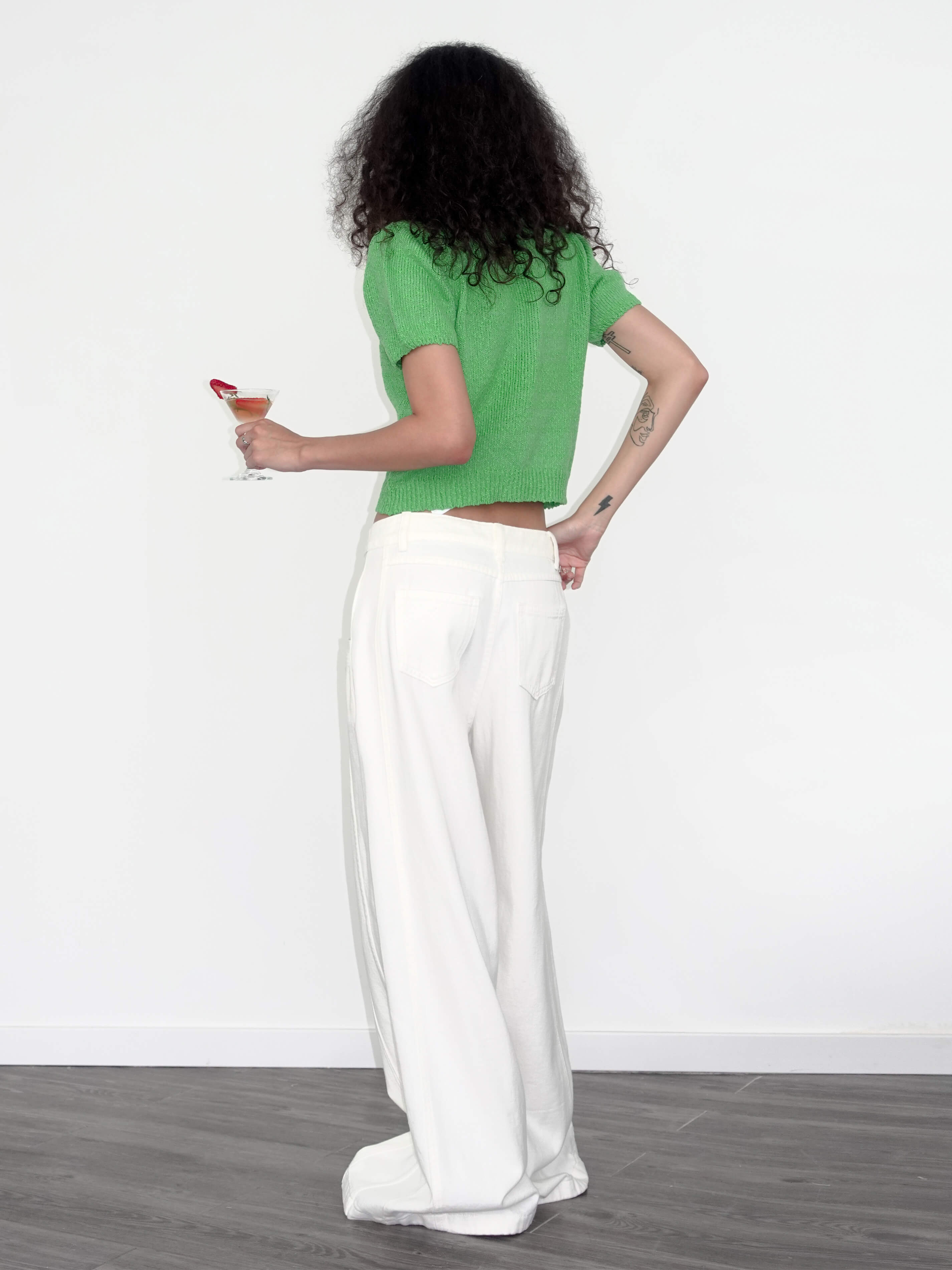 Round Neck Loose Knit T-Shirt-3