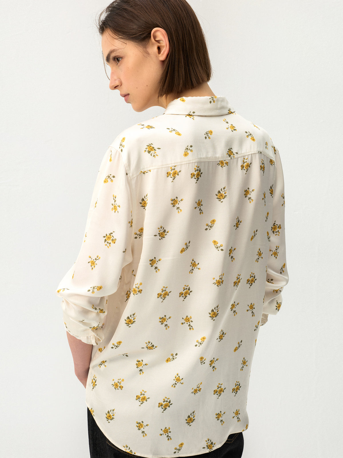 CUBIC 100% Cotton Floral Print Button-Up Shirt-6