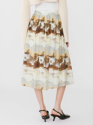 Coast Printed Pleated Skirt