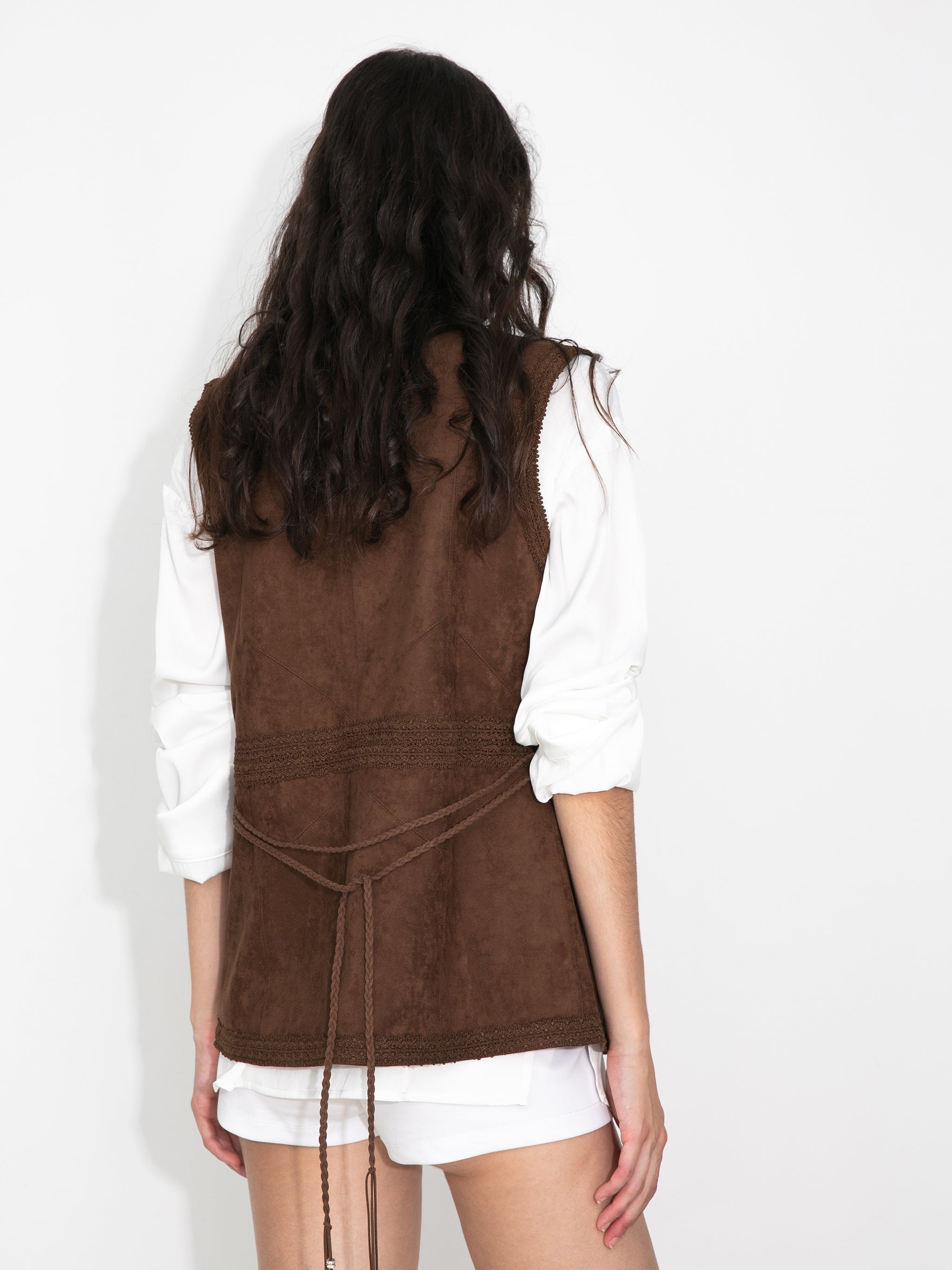 Faux Suede Panelled Vest Top-6