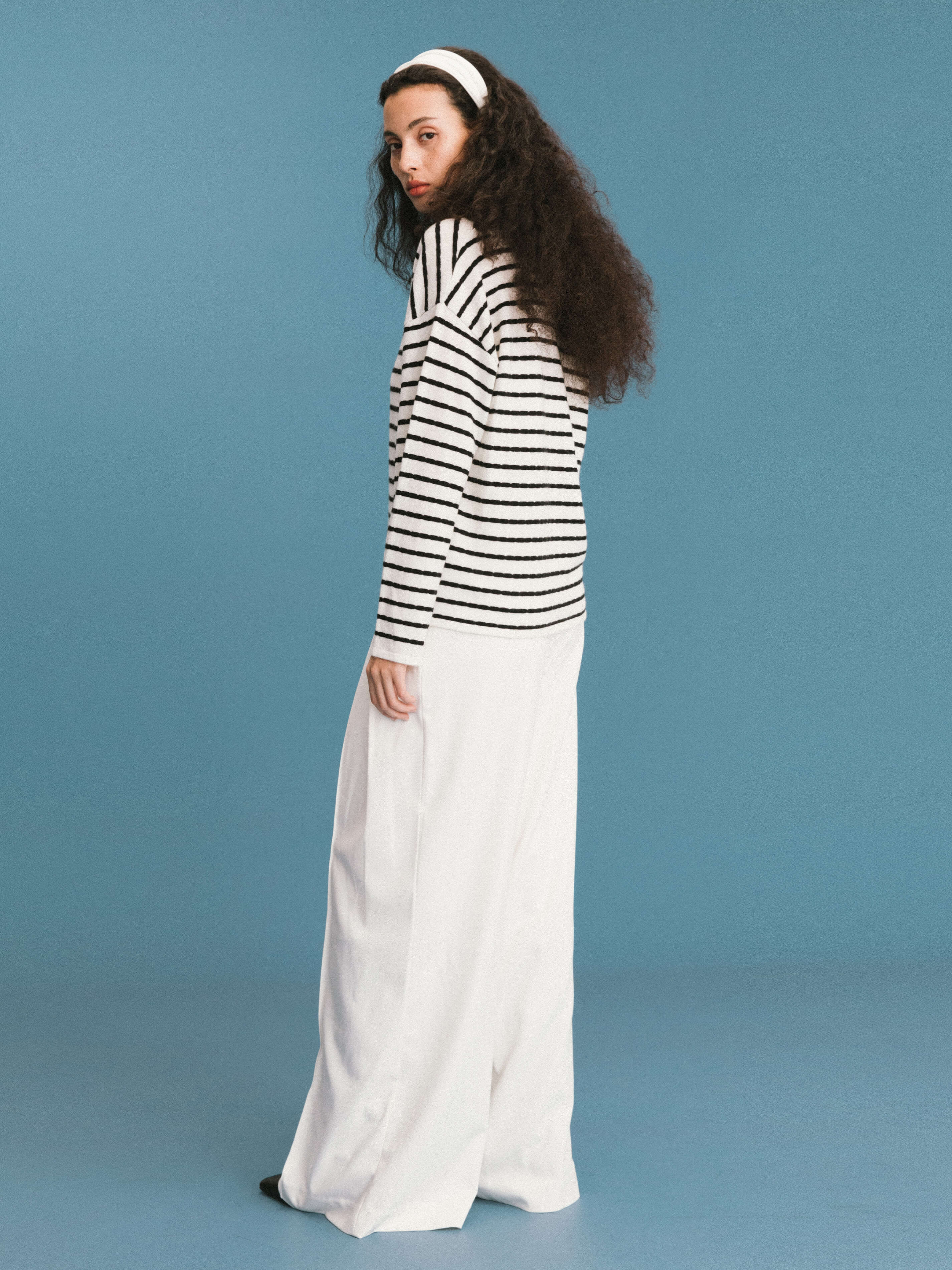 ONE BY CUBIC Striped Wool Knitted Jumper-7