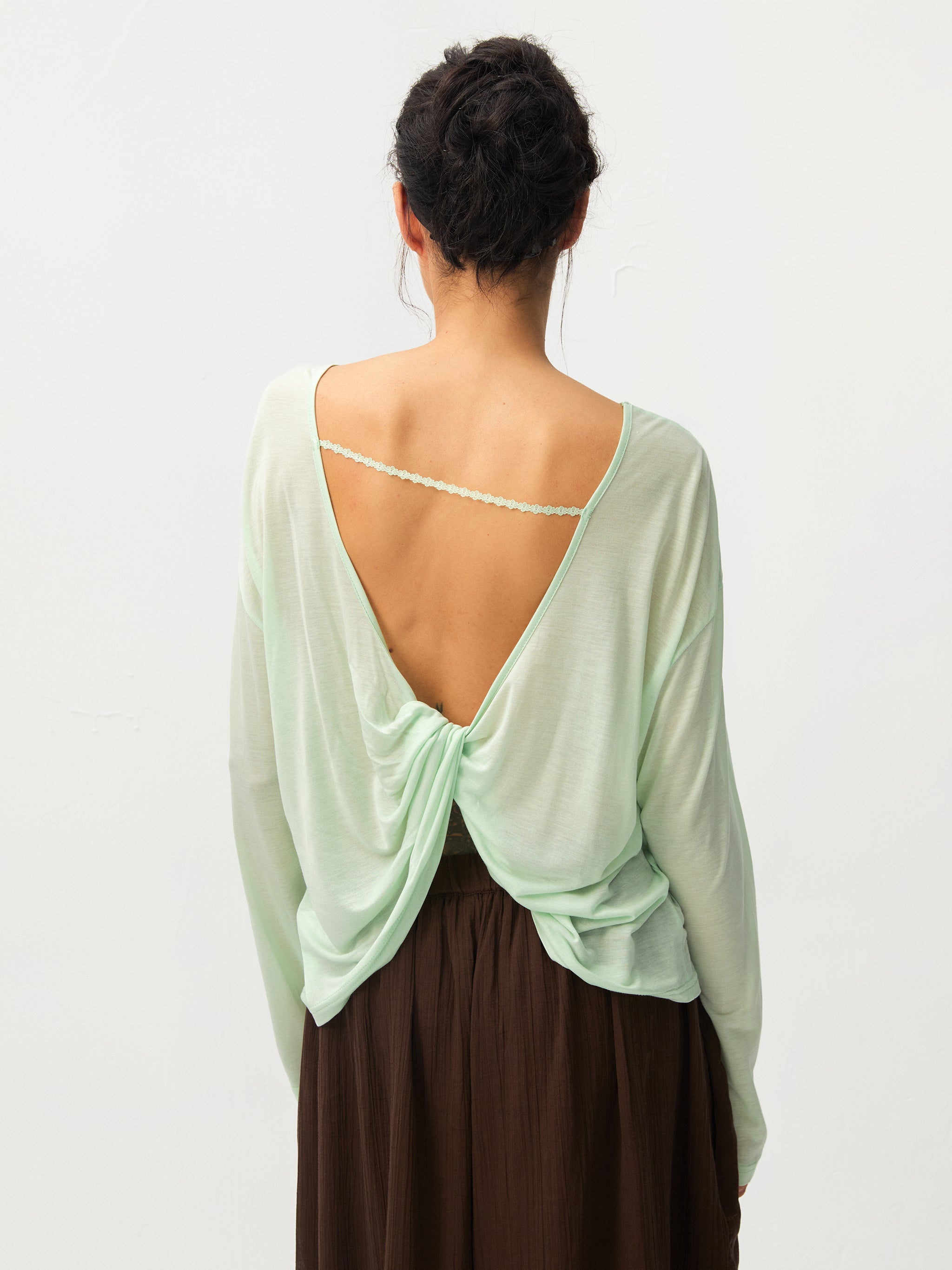 CUBIC Lyocell Sheer Open-Back Top-6