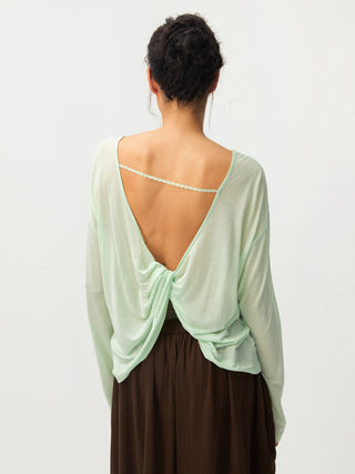 CUBIC Lyocell Sheer Open-Back Top
