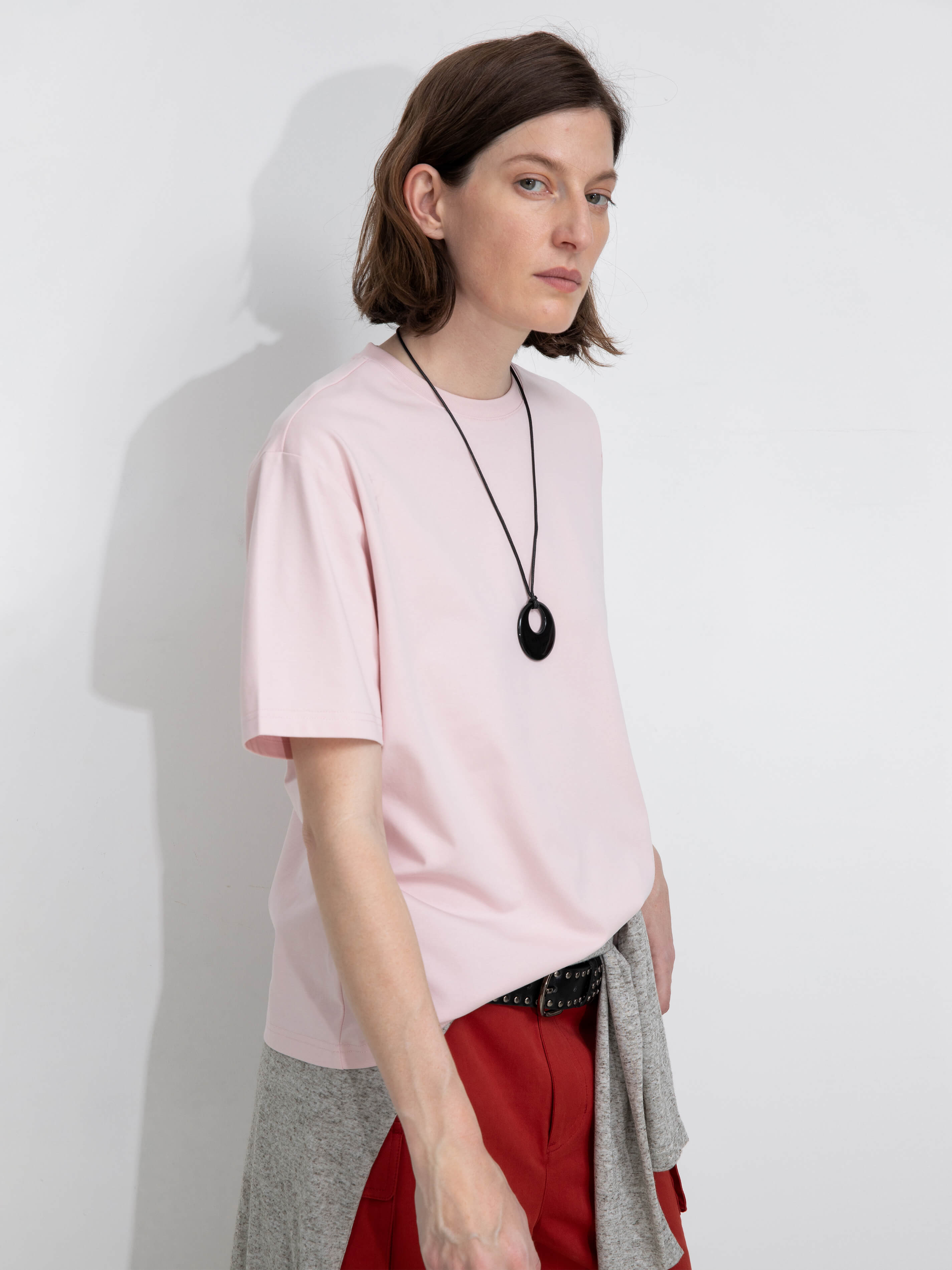 C by CUBIC Oversized Crew Neck Solid T-Shirt-7