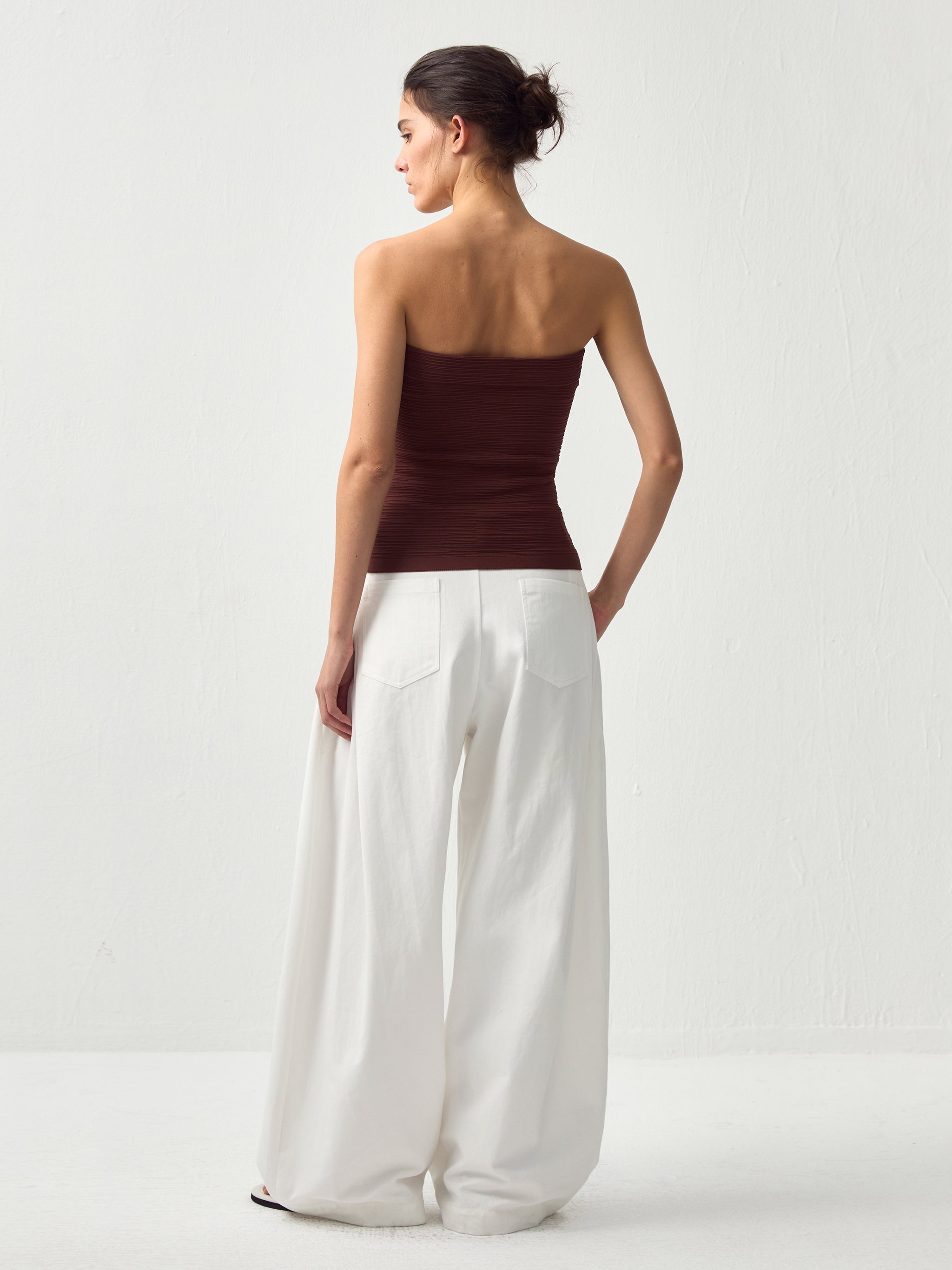 Sculpted Textured Fitted Knit Top-6