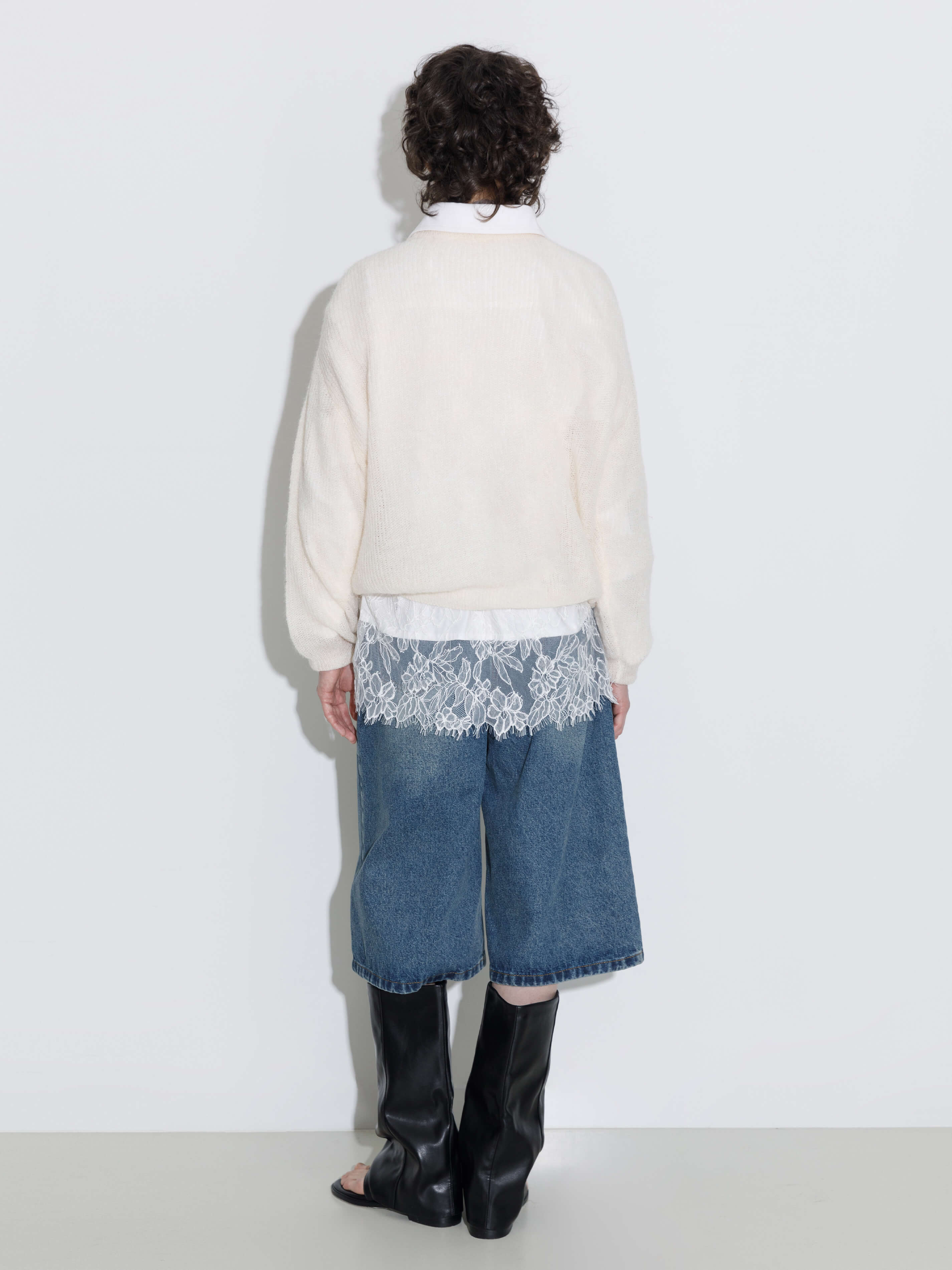 "CUBIC" Embroidered Crewneck Sweater-6