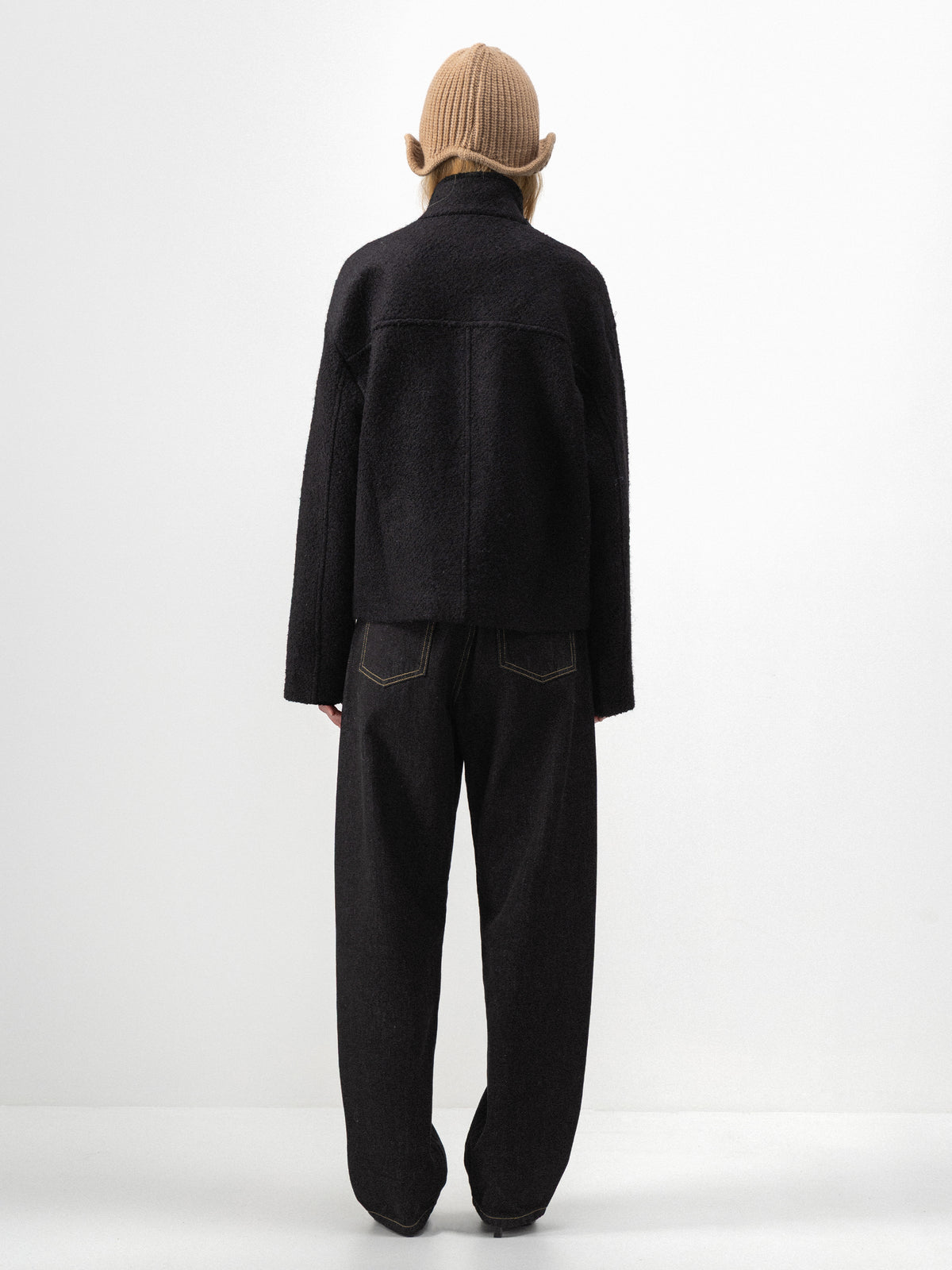 CUBIC Asymmetric Toggle Cropped Wool Coat-6