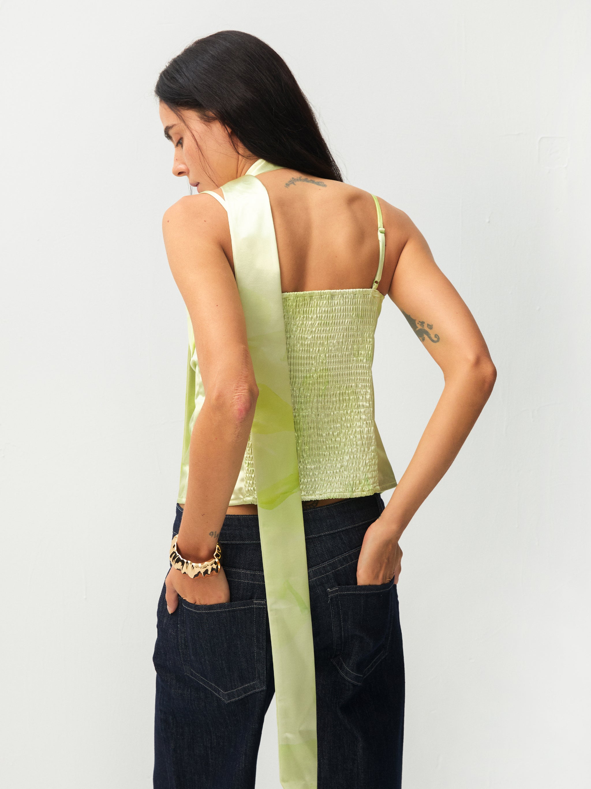 CUBIC Satin Notch Neck Camisole Top-3