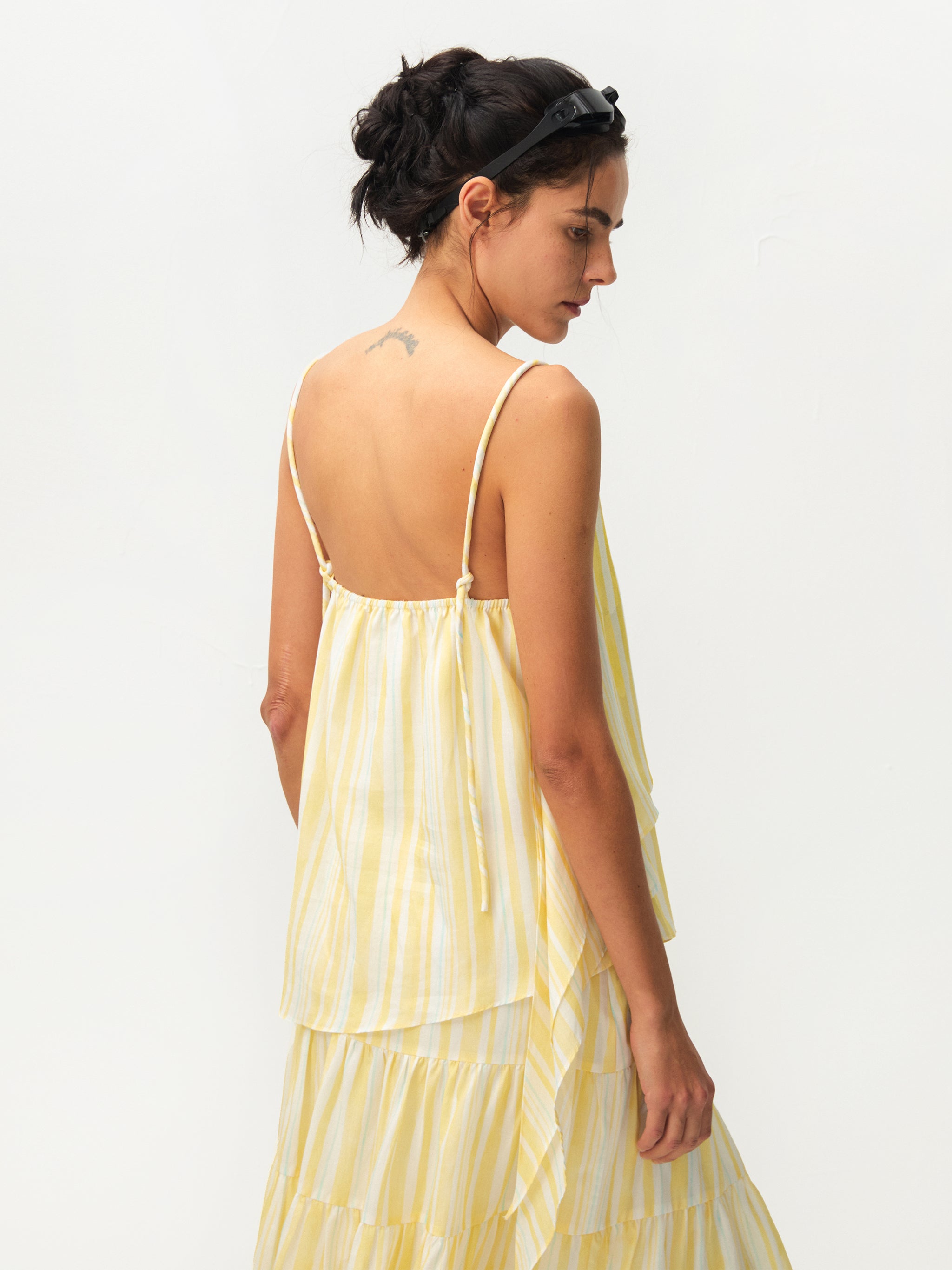CUBIC Lyocell Asymmetrical Striped Camisole-6
