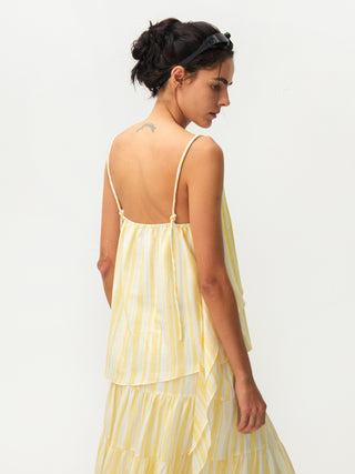 CUBIC Lyocell Asymmetrical Striped Camisole