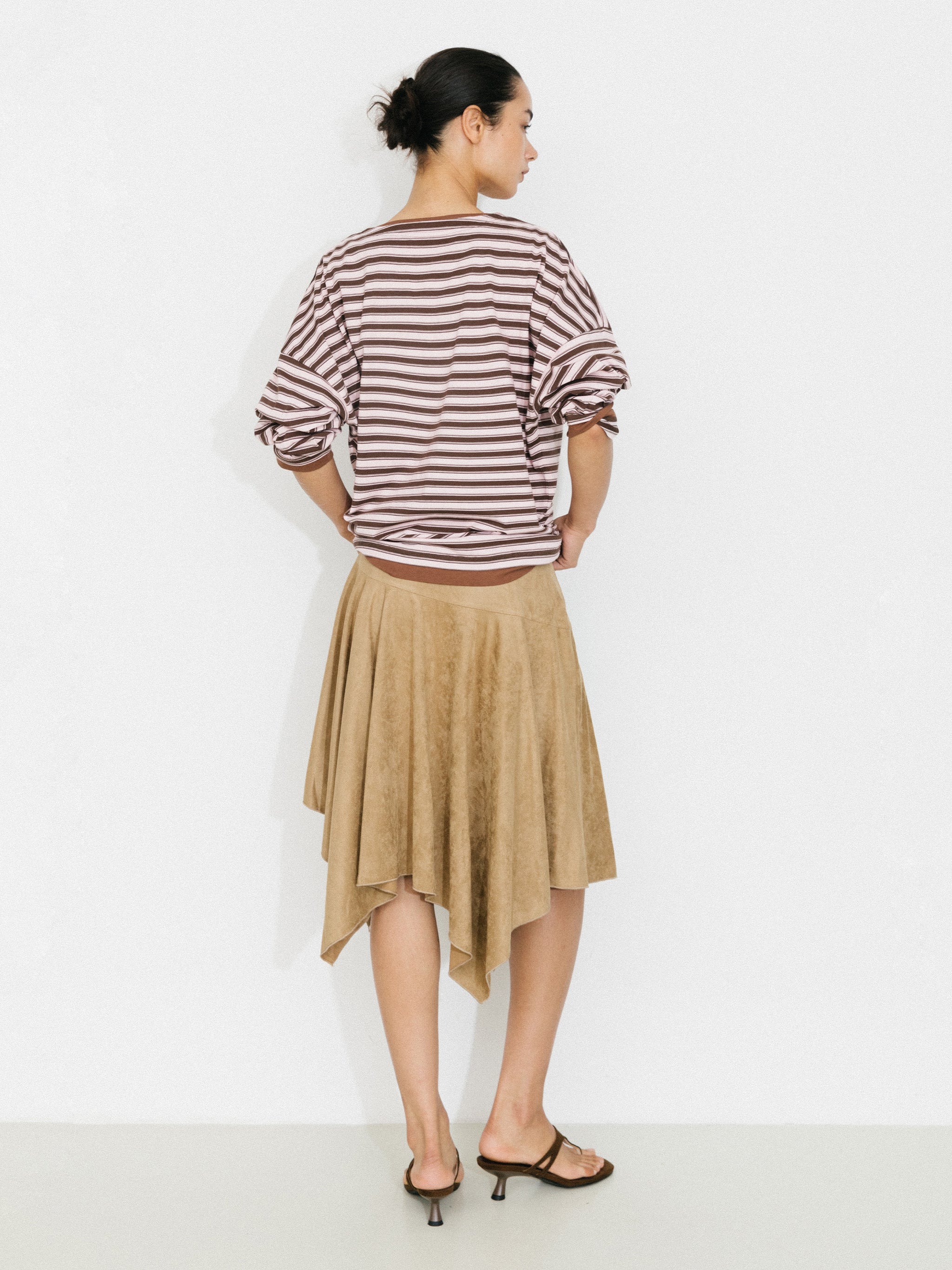 Asymmetrical Suede Skirt-6