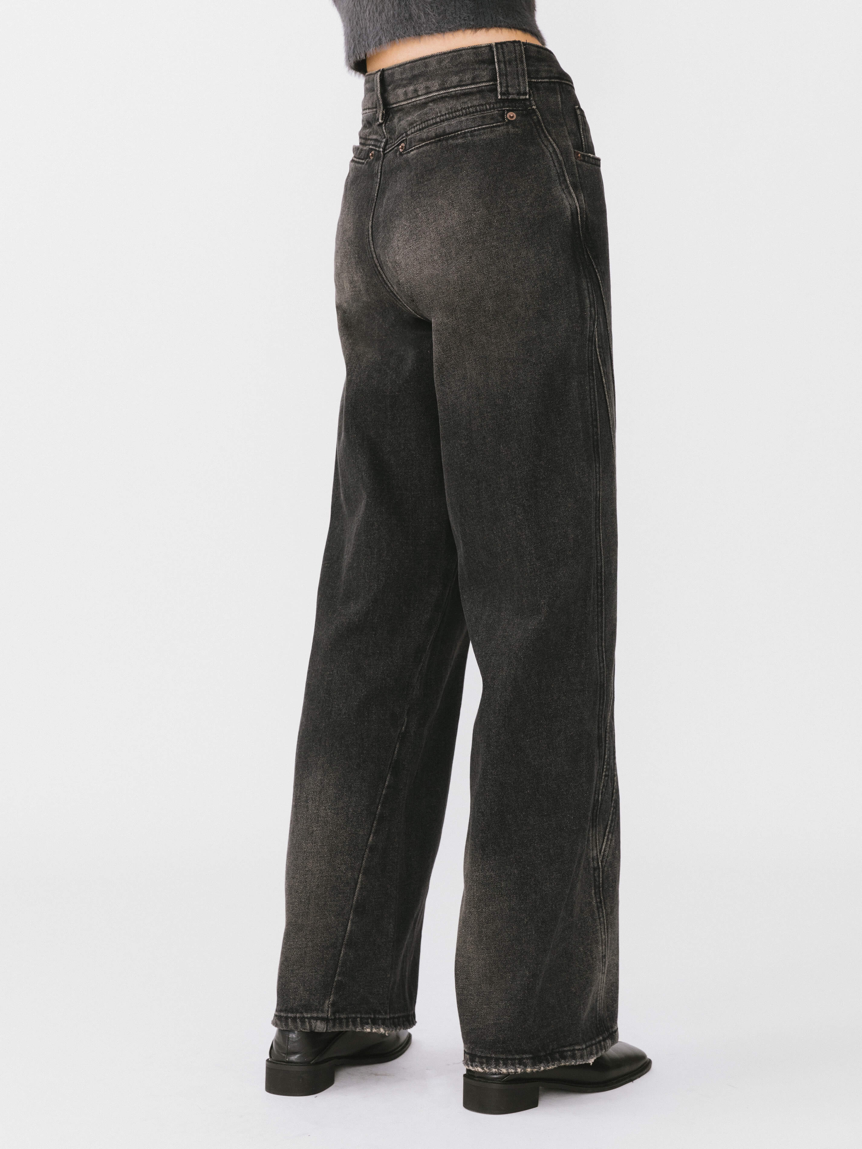 Vintage Style Straight leg Denim Jeans-6