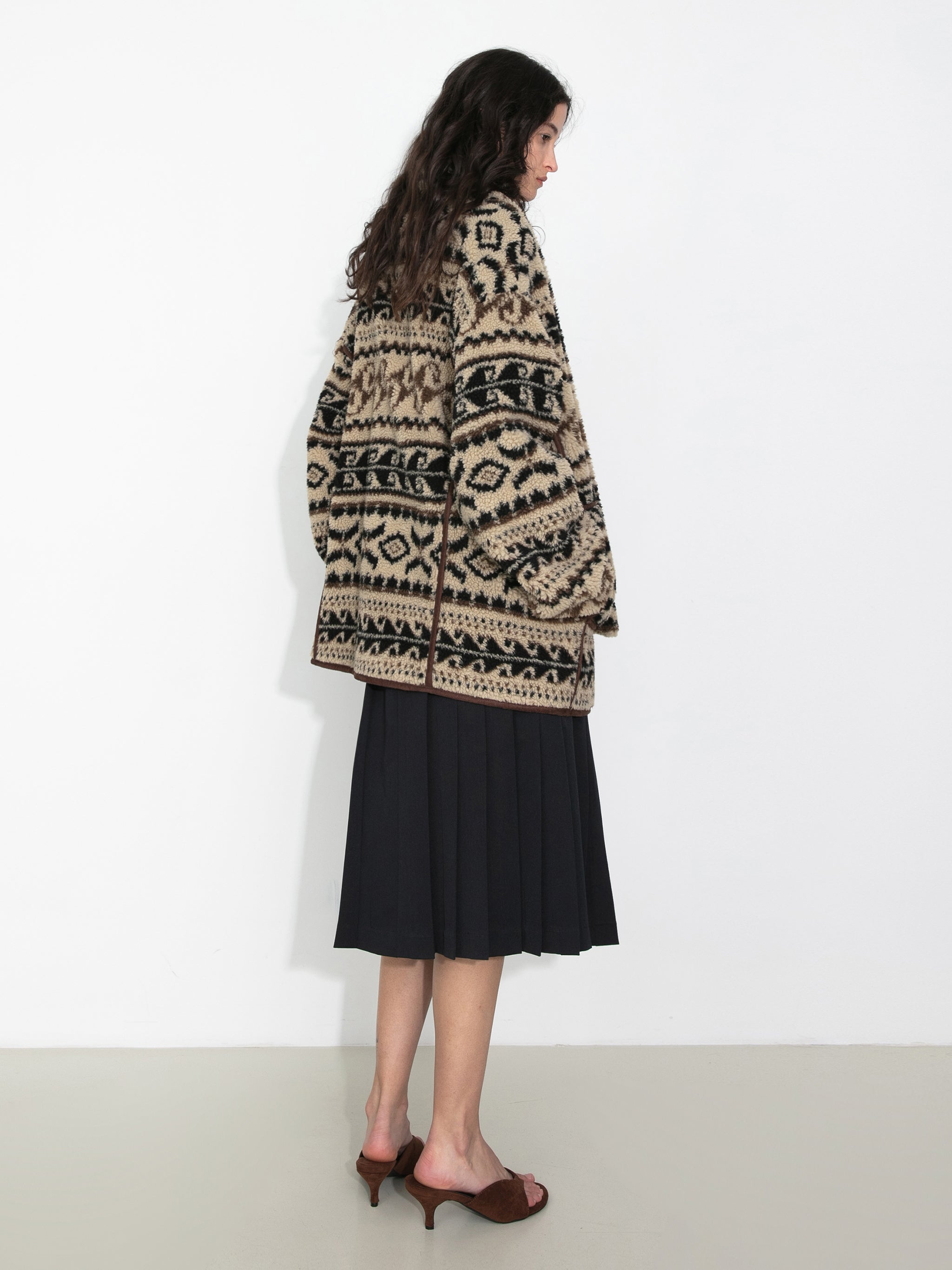 Paisley Faux Shearling Padded Jacket-6