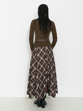 V-Neck Button-Front Fitted Knit Top