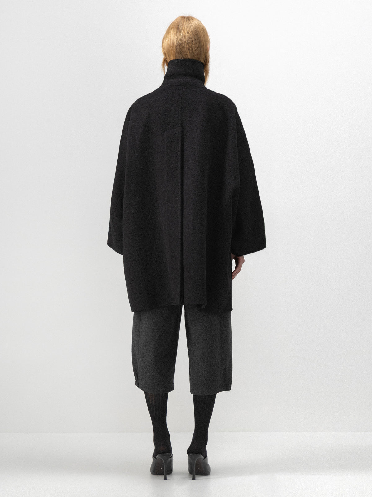 CUBIC Stand-Collar Double-Faced Wool Coat-6