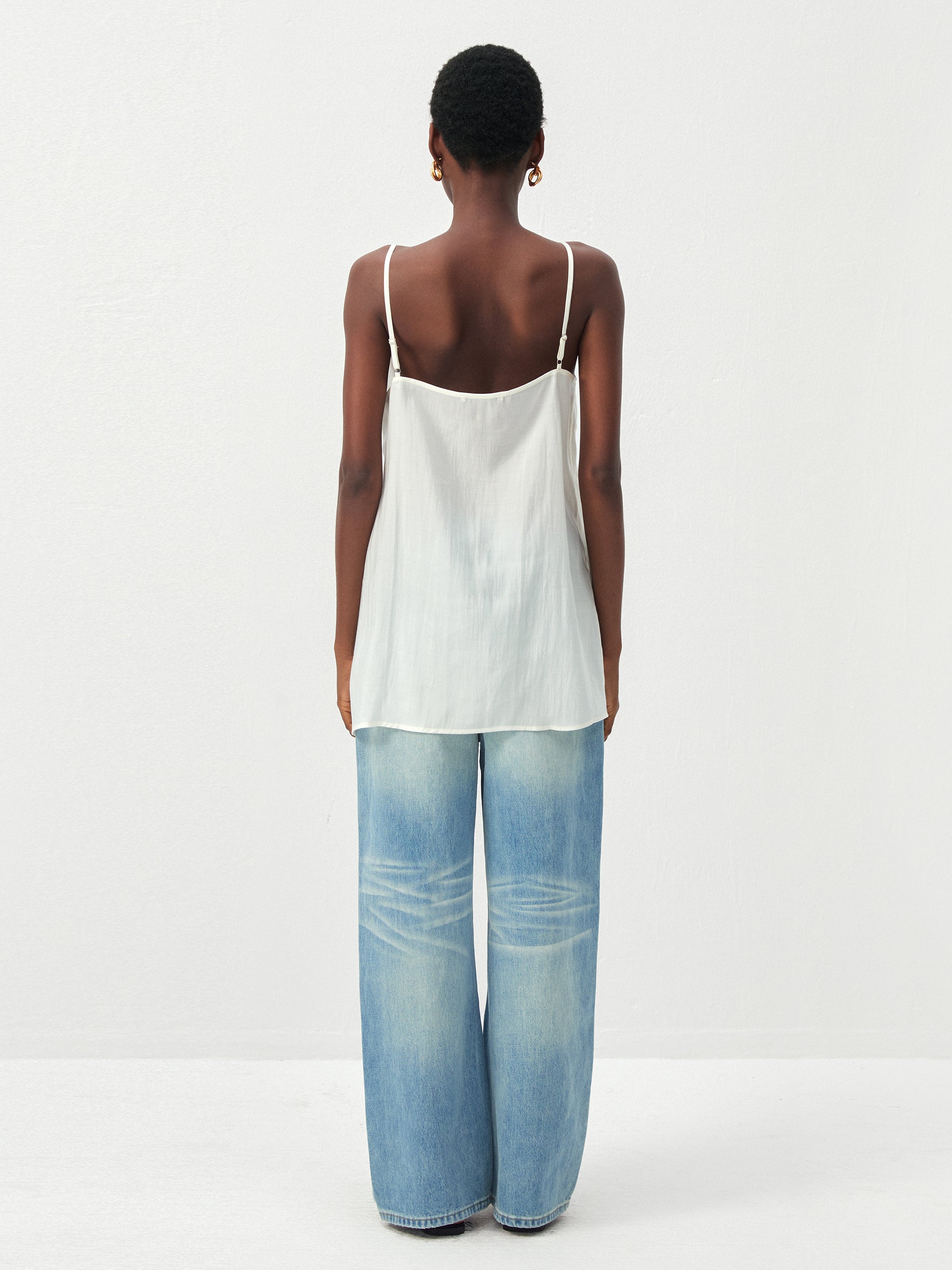CUBIC Lyocell-Blend V-Neck Pleated Camisole-6
