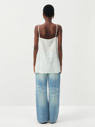 CUBIC Lyocell-Blend V-Neck Pleated Camisole