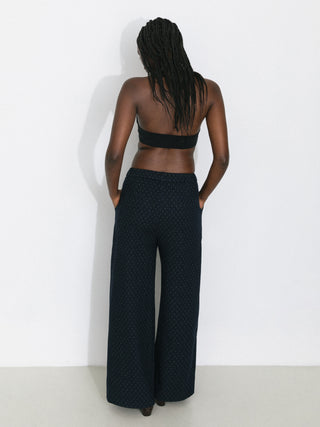 Vintage Polka Dot Wide-Leg Casual Pants