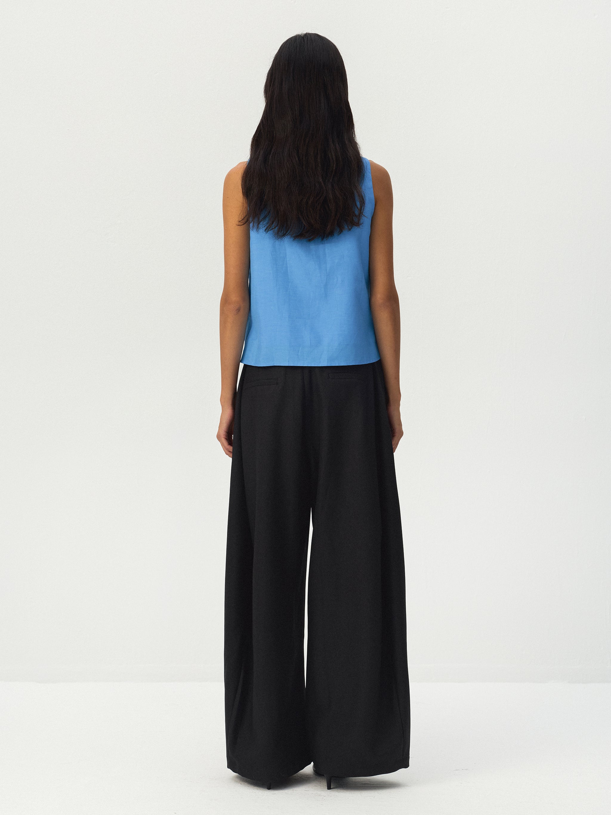 CUBIC Draped Wide Leg Trousers-6