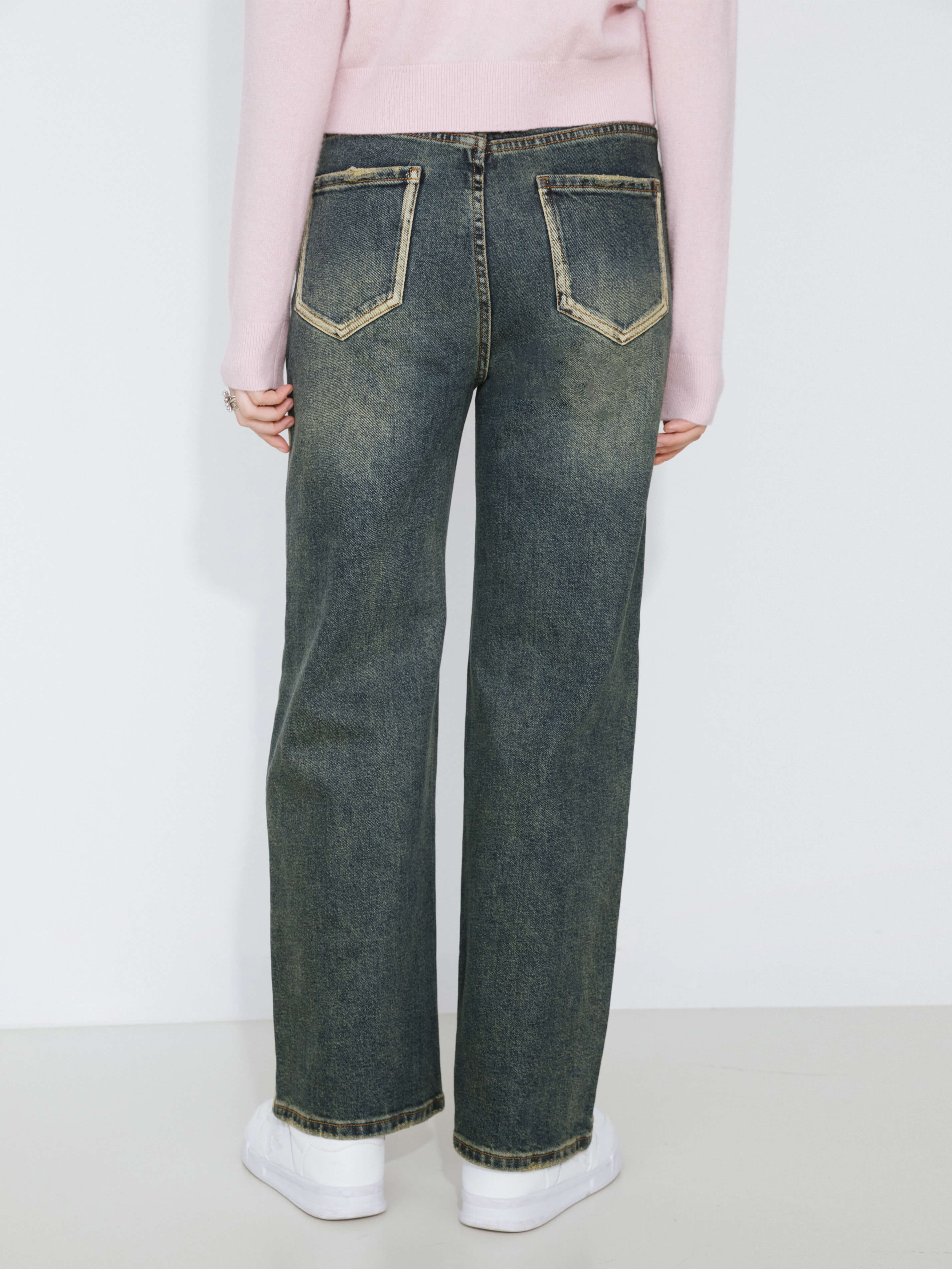 Vintage Bronze Wash Dark Jeans-6