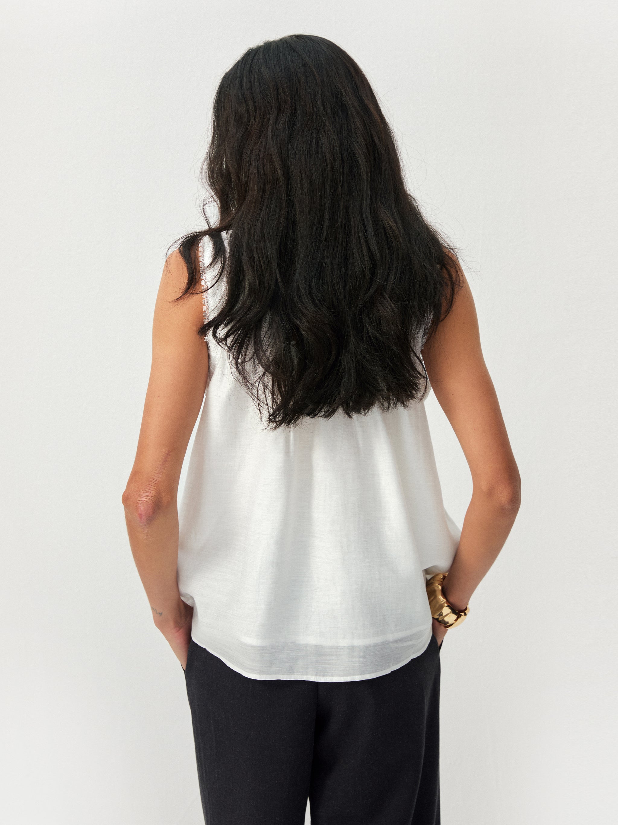 CUBIC Lace Trim Scoop Neck Sleeveless Top-6
