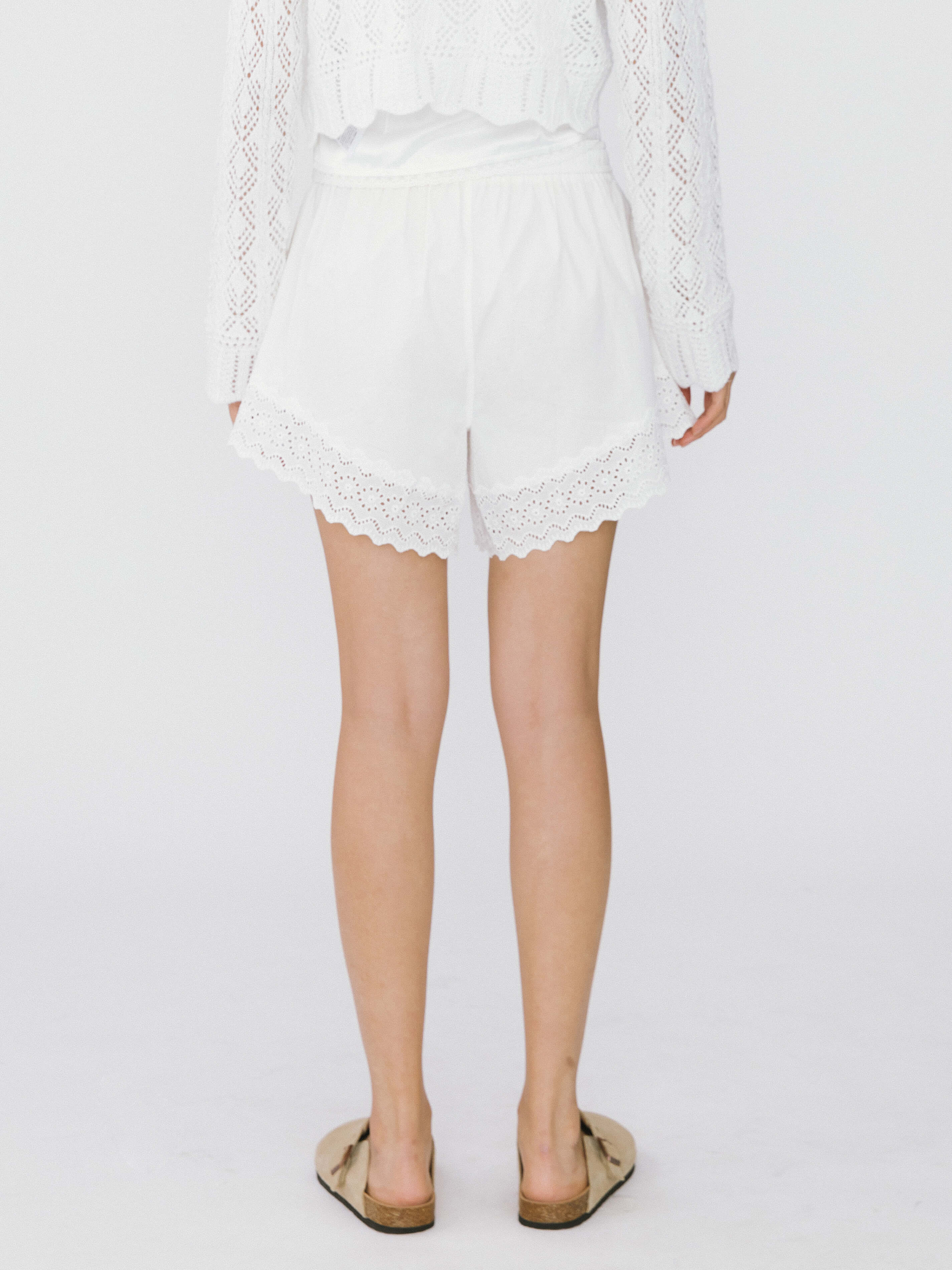 Casual Lace 100% Cotton Shorts-6