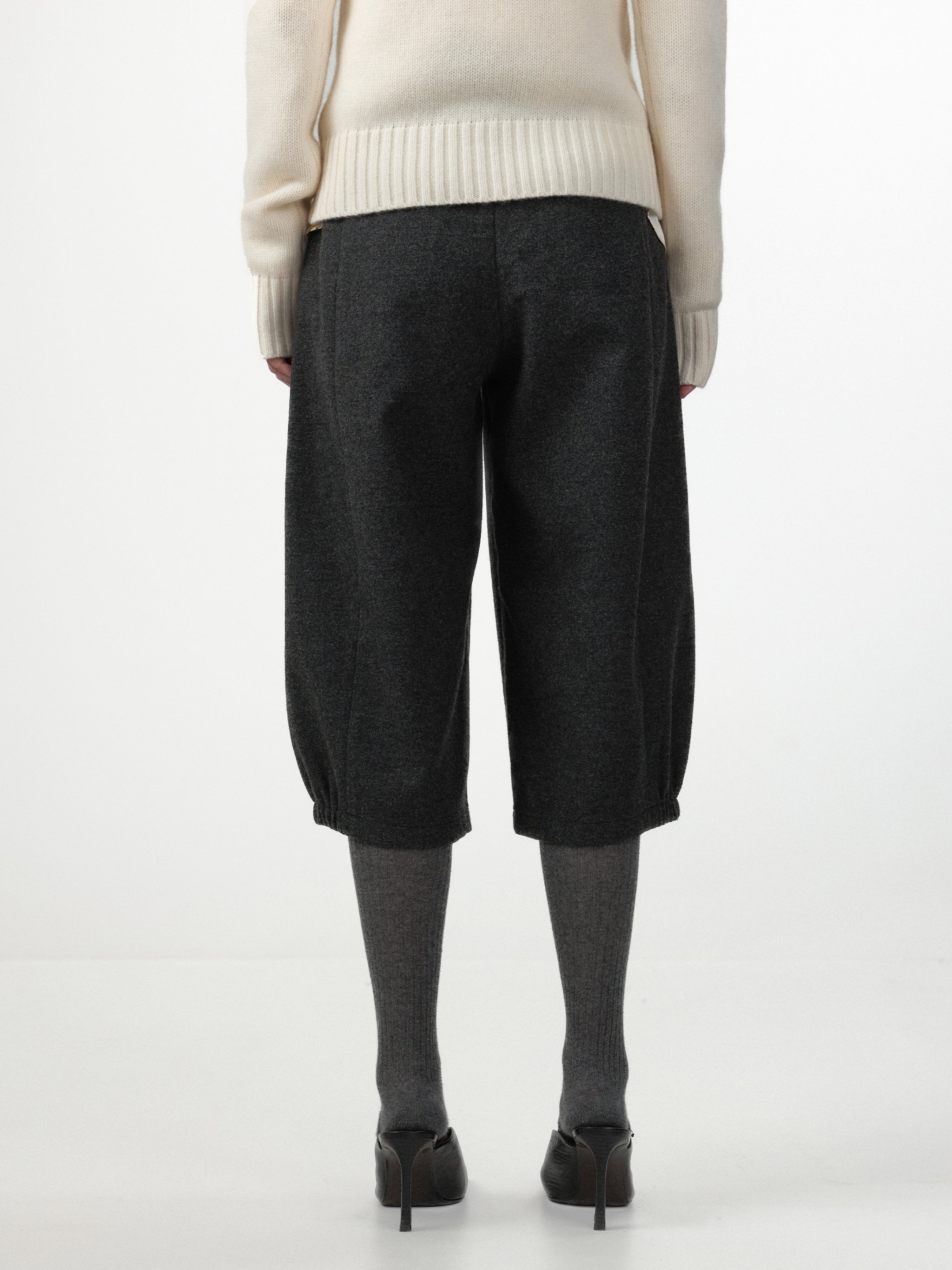 CUBIC Pleated Cropped Culotte Pants -Wool Version-6