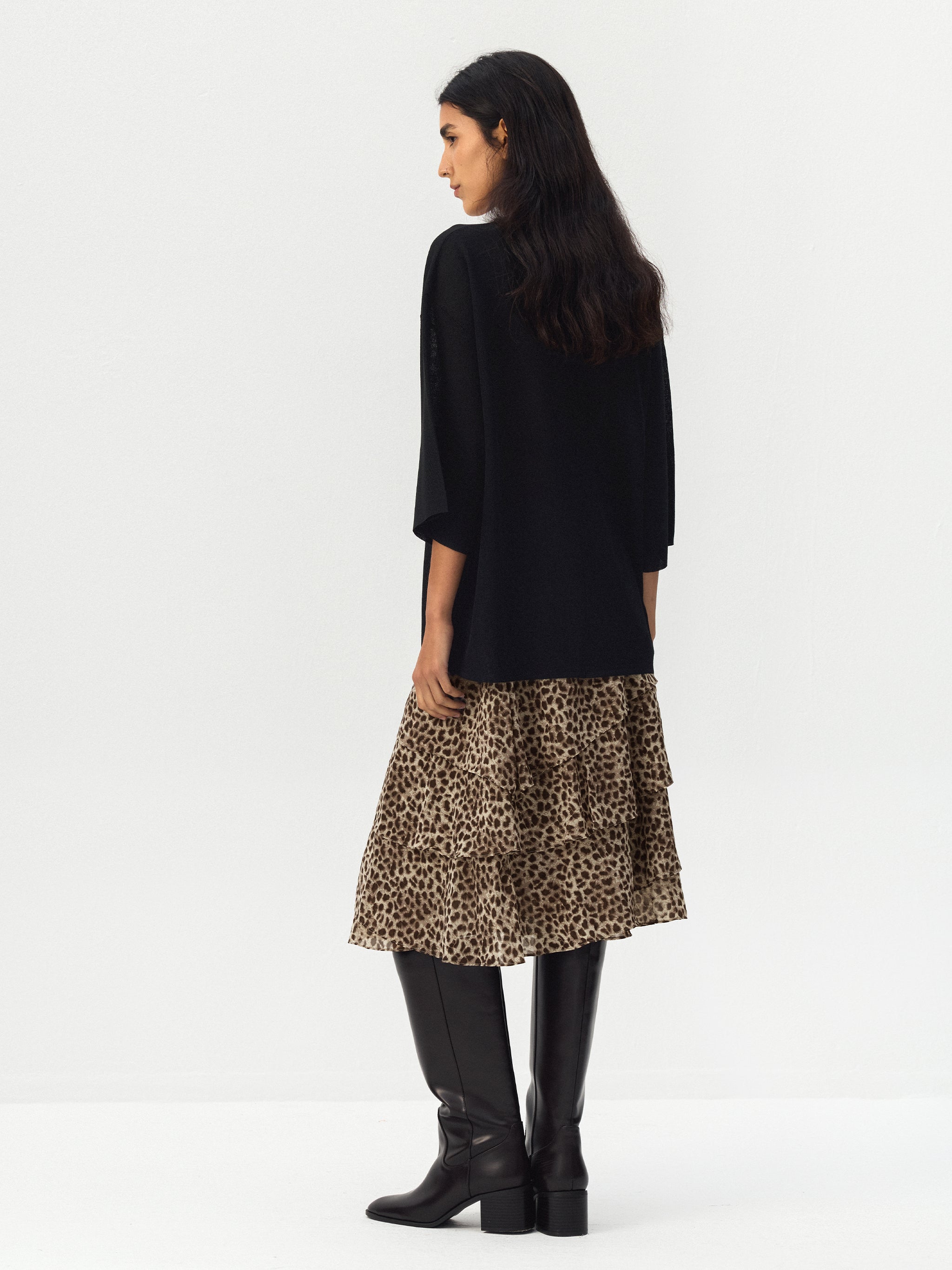CUBIC Leopard Tiered Mini Skirt-6