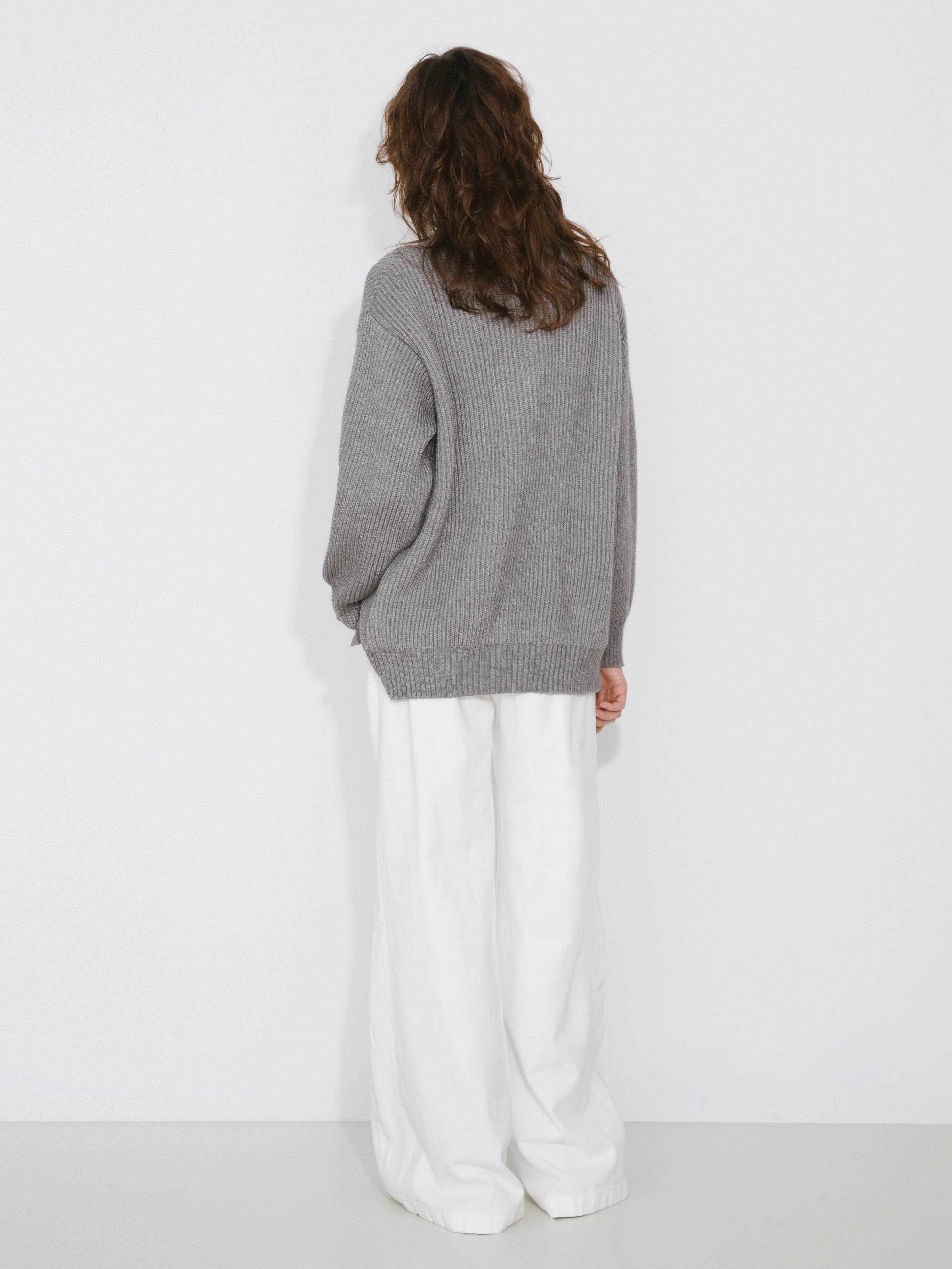 High Neck Boxy Knit Cardigan-6