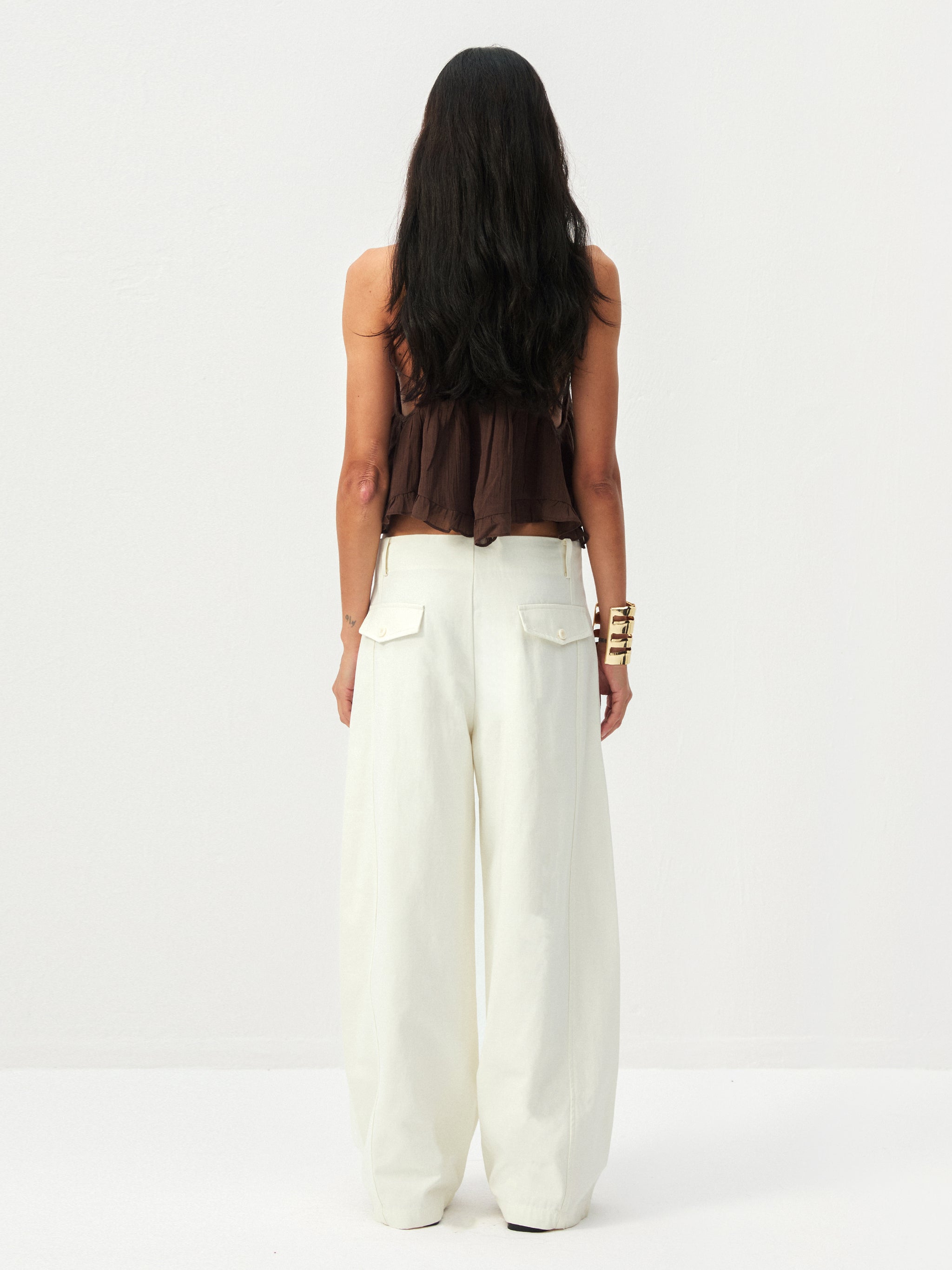 CUBIC 100%Cotton Casual Wide-Leg Trousers-6