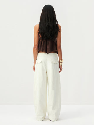 CUBIC 100%Cotton Casual Wide-Leg Trousers