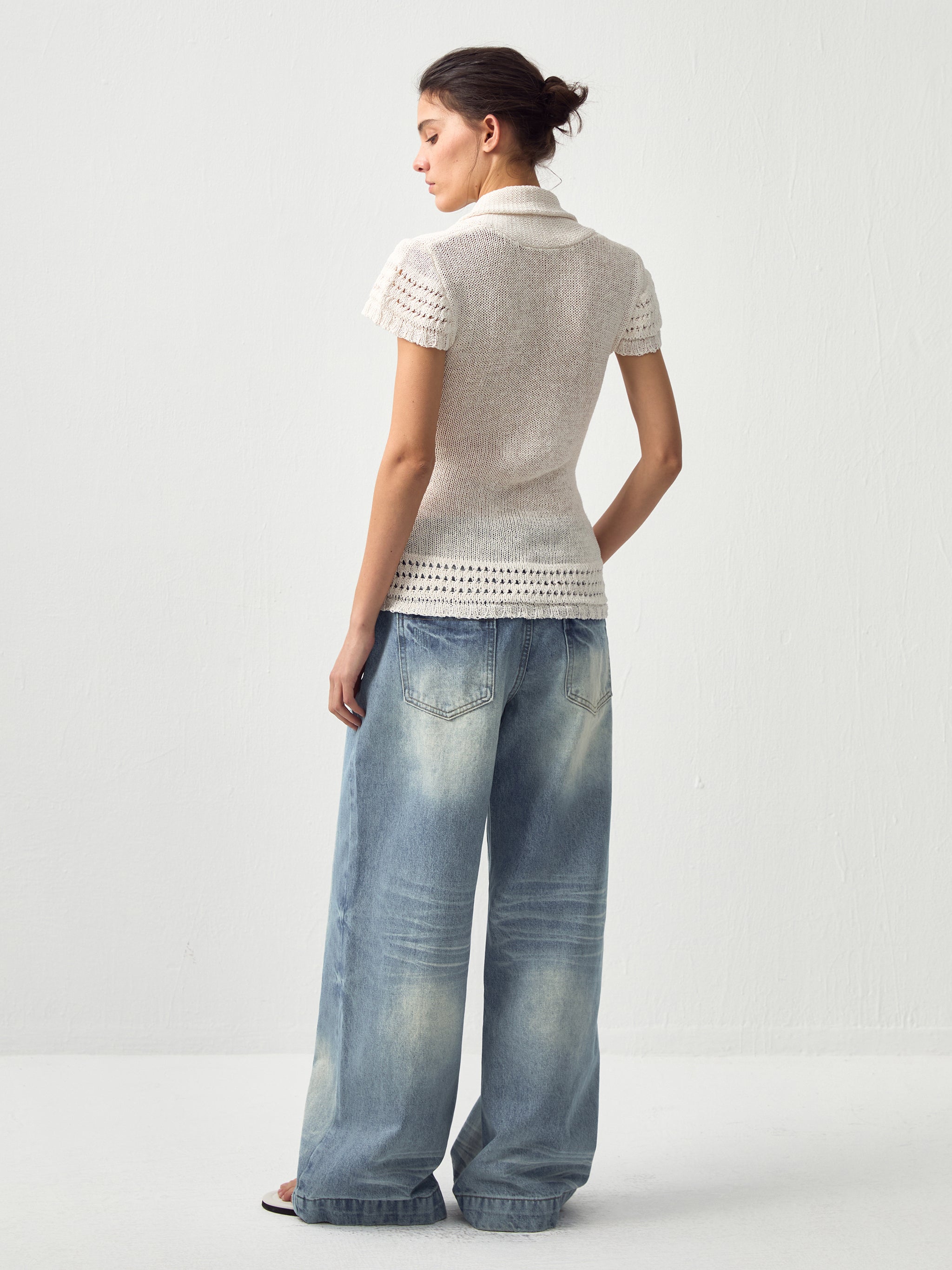 CUBIC Cowl Neck Sheer Knit Top-6