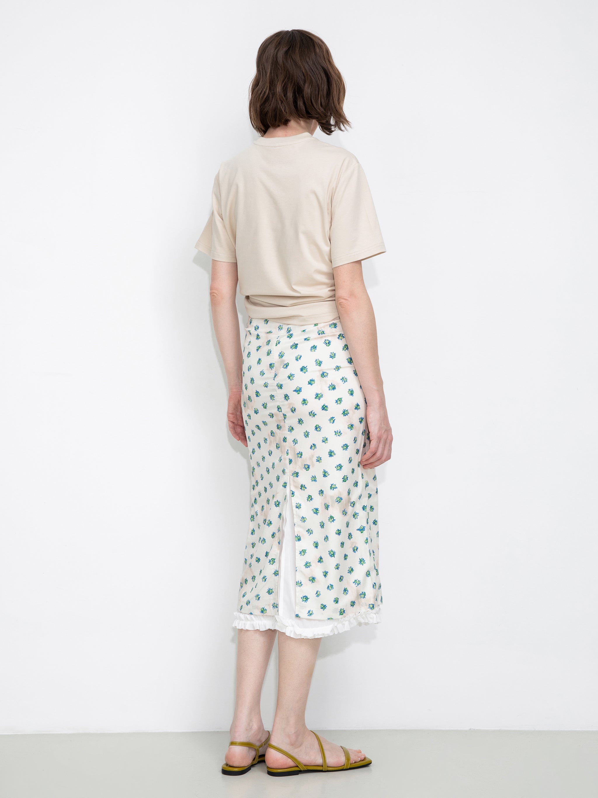 Lace Patchwork Floral Printed Skirt-6