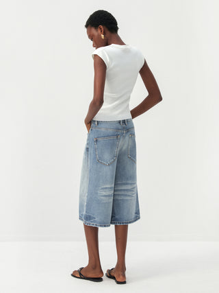 CUBIC Lyocell-Blend Minimalist U-Neck Top