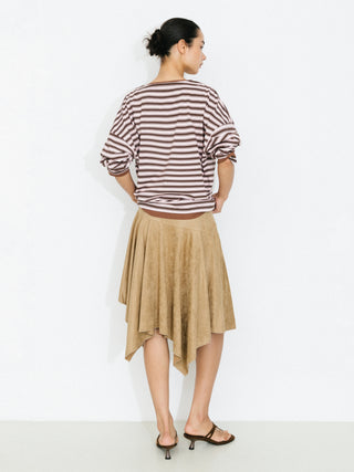 Contrast Stripe Oversized Long-Sleeve Top