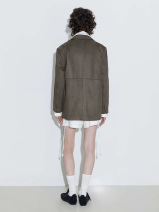 ONE BY CUBIC Silky Tailored Suede Jacket
