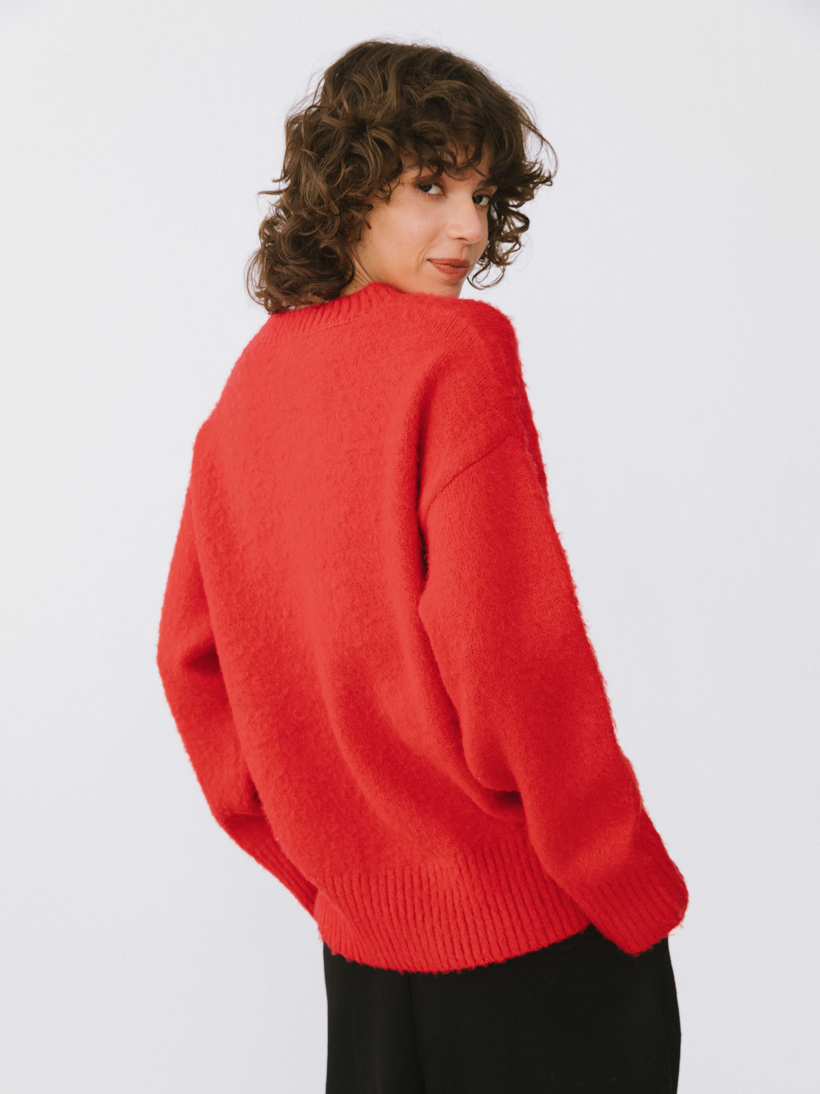 Loose Fit Color Block Jacquard Sweater-6