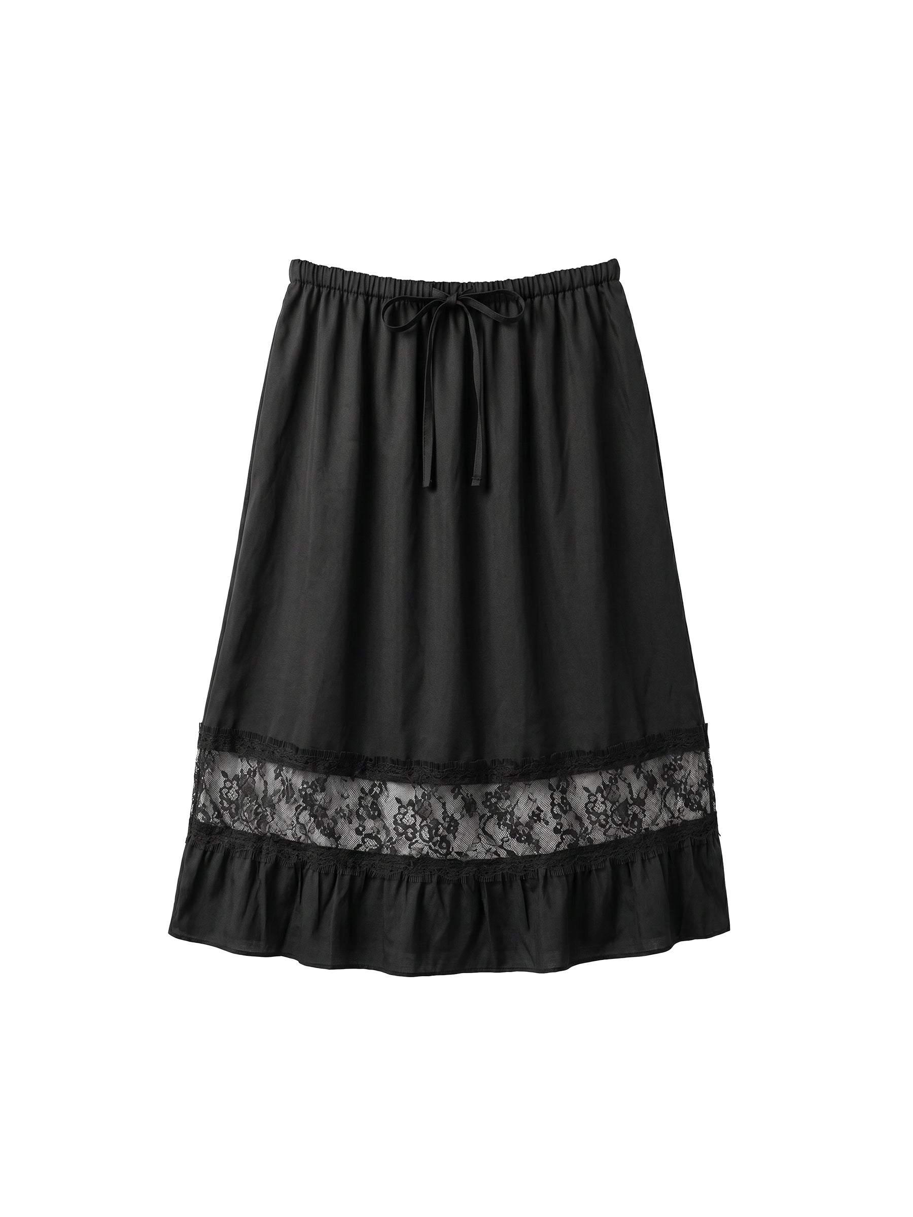 CUBIC Lace Trim Midi Skirt-6