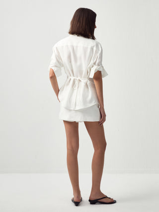 CUBIC Utility Cinched Linen Shirt